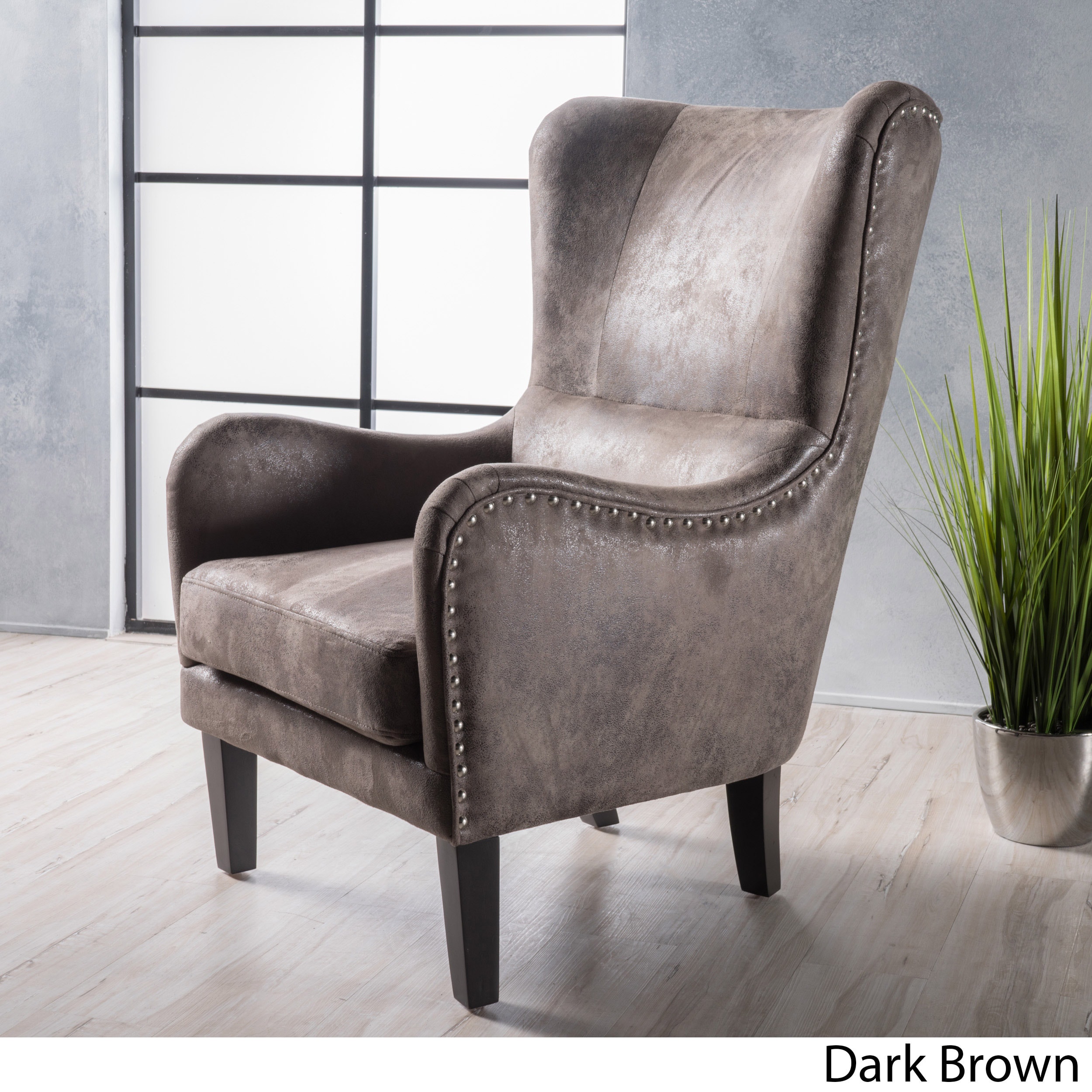 Lorenzo High Back Studded Fabric Club Chair By Christopher Lorenzo High Back Studded Fabric Club Chair By Christopher Knight Home On Free Shipping Today 14142279
