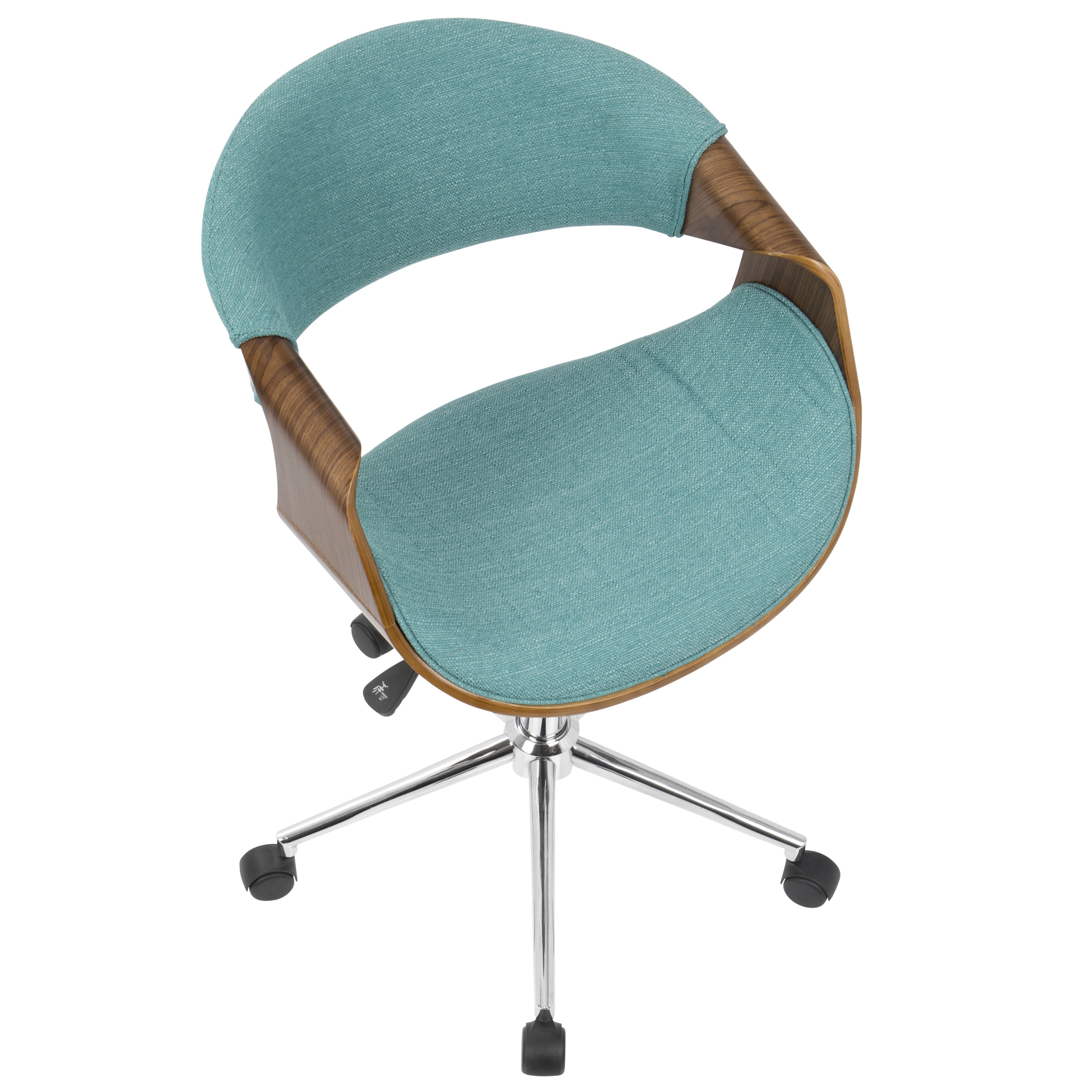 Curvo Mid Century Modern Office Chair In Walnut Wood And Woven Curvo Mid Century Modern Office Chair In Walnut Wood And Woven Fabric On Free Shipping Today 14163367