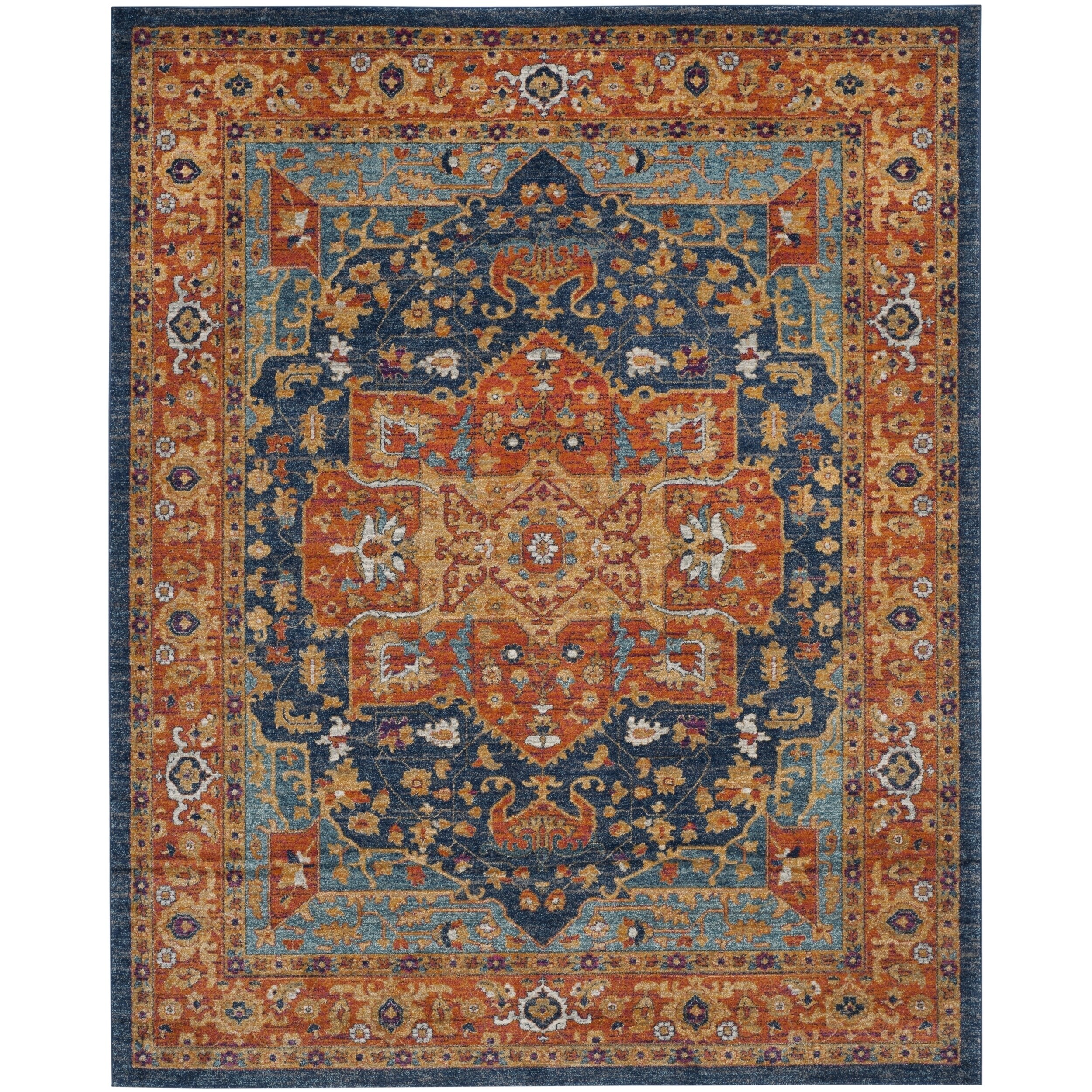 Shop Safavieh Evoke Vintage Medallion Blue Orange Distressed Rug