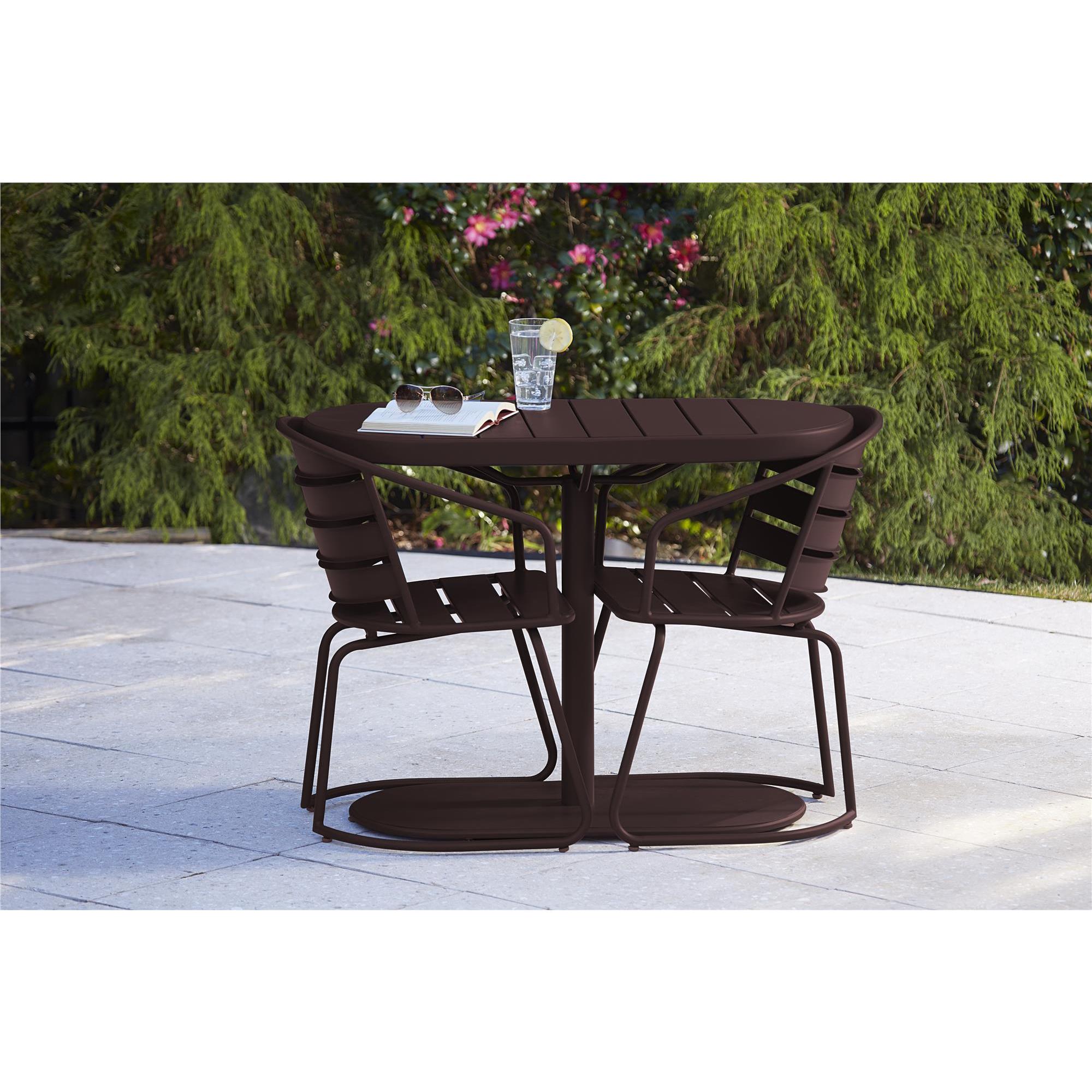 Cosco Outdoor Living 3 Piece Metro Retro Nesting Brown Bistro Cosco Outdoor Living 3 Piece Metro Retro Nesting Brown Bistro Steel Patio Furniture Set