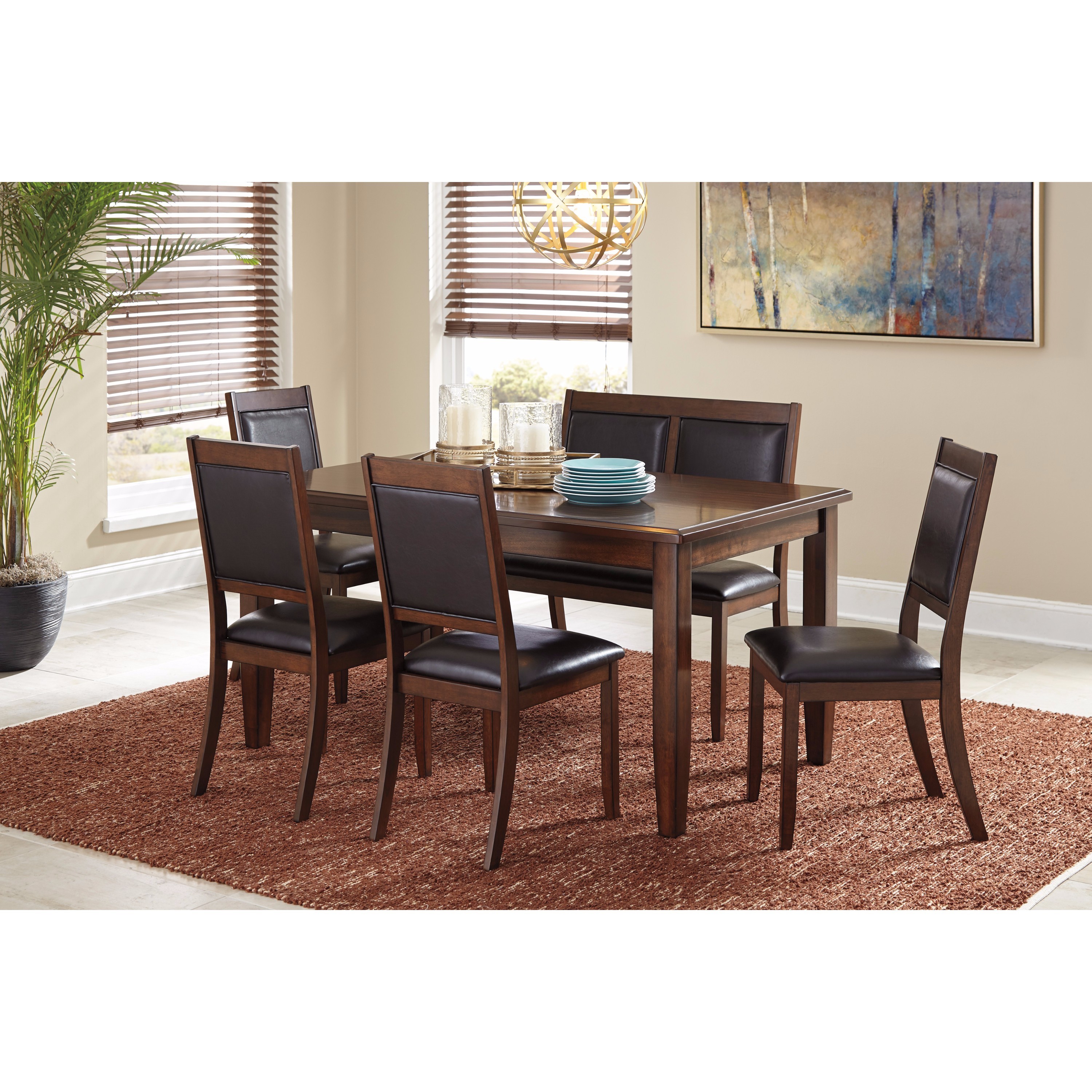 Signature Design By Ashley Meredy Brown 6 Piece Dining Room Table