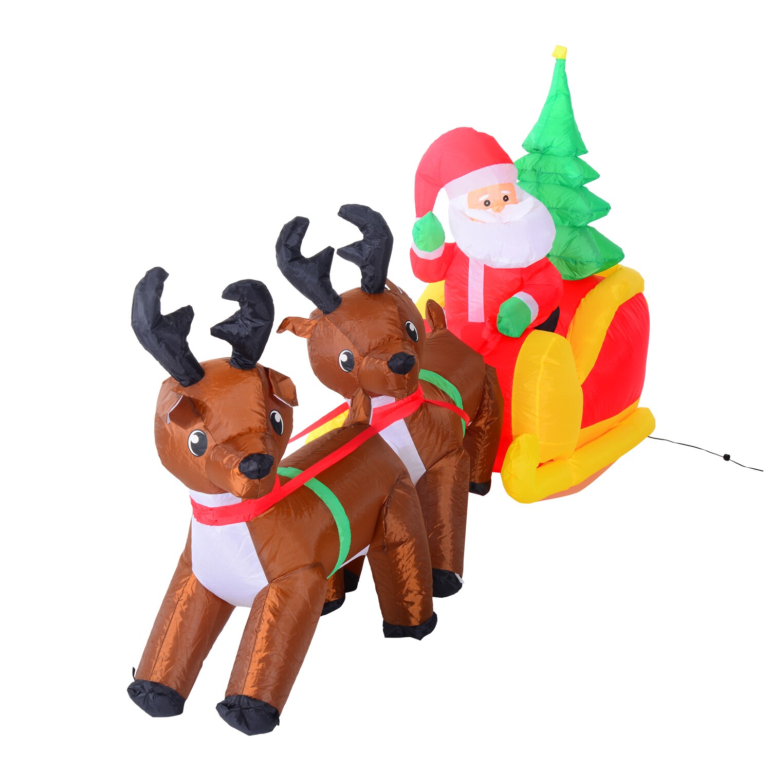 7 Foot Inflatable Led Lit Christmas Santa And Reindeer Lawn Decoration 7 Foot Inflatable Led Lit Christmas Santa And Reindeer Lawn Decoration
