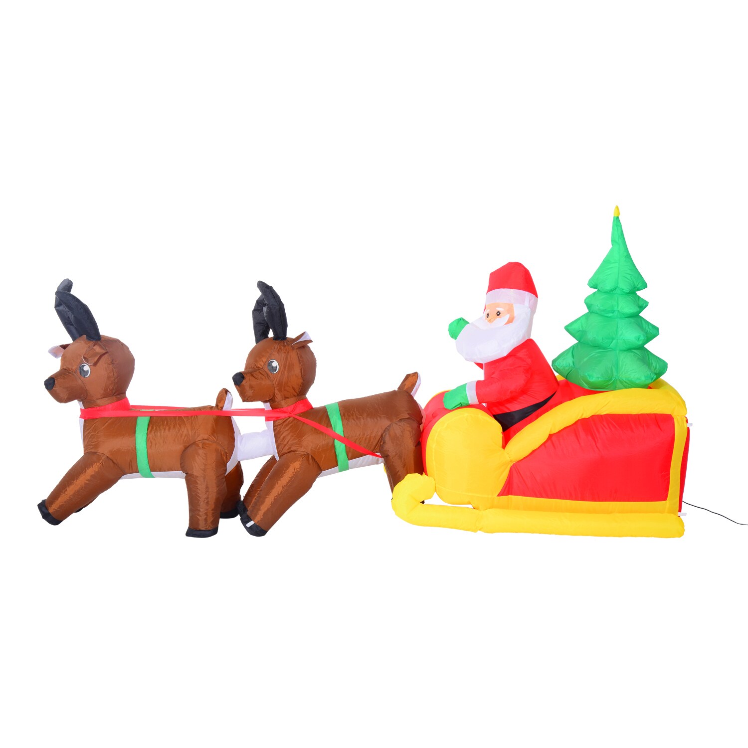 7 Foot Inflatable Led Lit Christmas Santa And Reindeer Lawn Decoration 7 Foot Inflatable Led Lit Christmas Santa And Reindeer Lawn Decoration