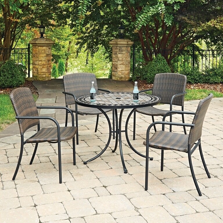 Marble Top 5 Pc Round Outdoor Dining Table 4 Chairs By Home Marble Top 5 Pc Round Outdoor Dining Table 4 Chairs By Home Styles Free Shipping Today 14308455