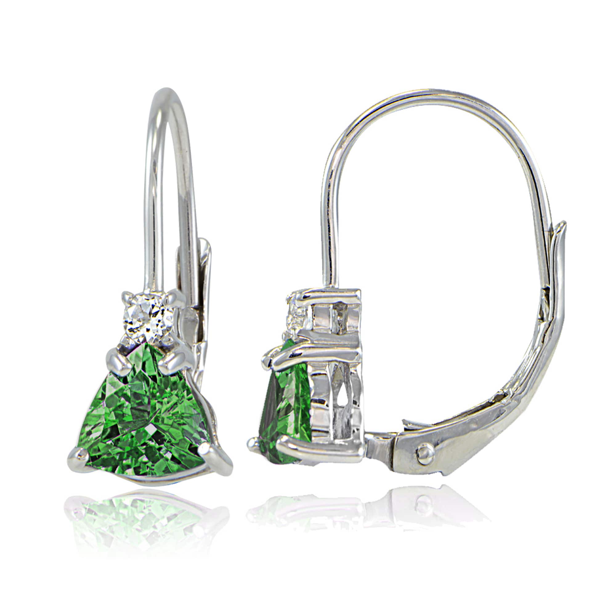Glitzy Rocks Sterling Silver Gemstone Trillion Cut Leverback Glitzy Rocks Sterling Silver Gemstone Trillion Cut Leverback Drop Earrings On Free Shipping Orders Over 45 14339110