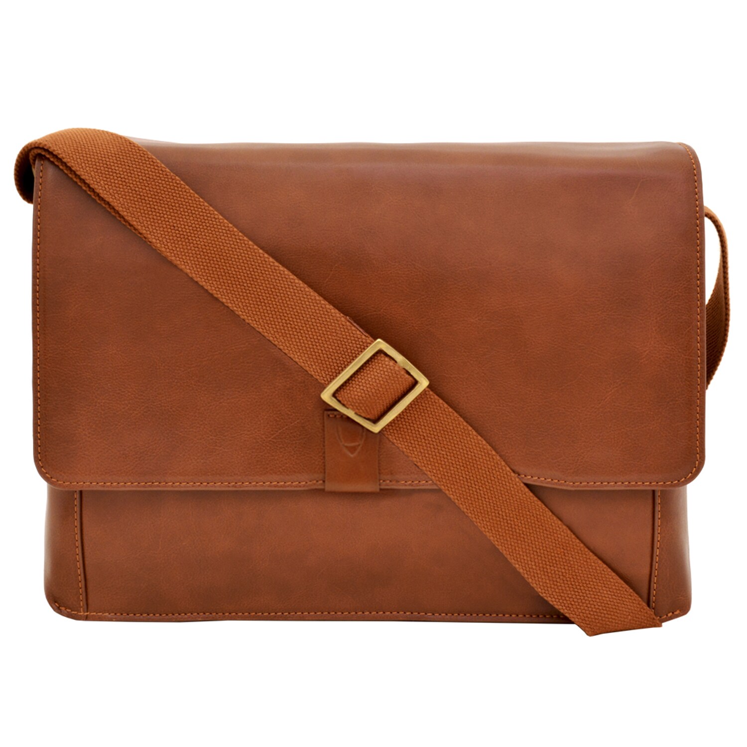 tan leather messenger bag