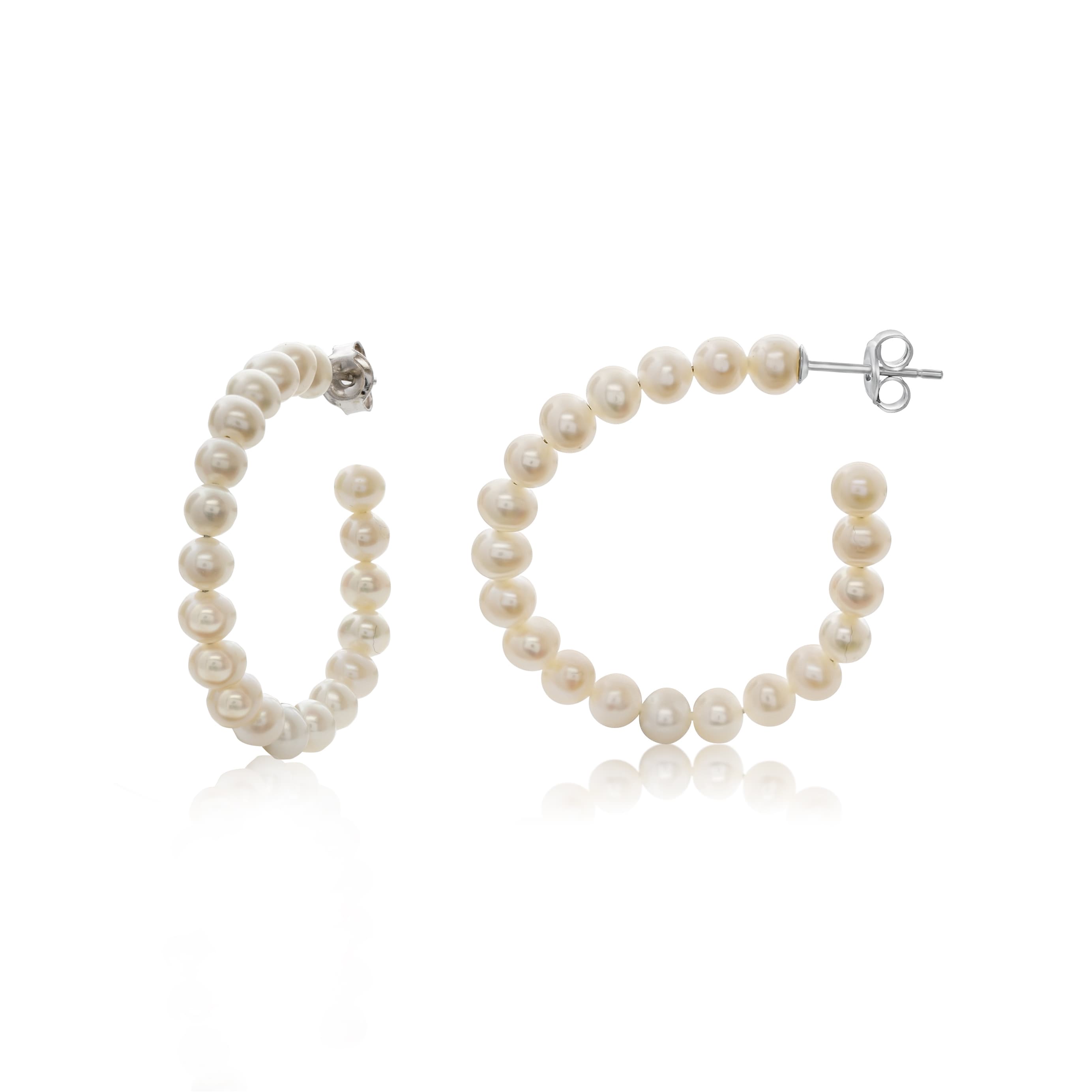 Pearlyta Potato Pearl Half Hoop Earring With Sterling Silver Pearlyta Potato Pearl Half Hoop Earring With Sterling Silver Push Backs 4 5mm White On Free Shipping Today 14353765