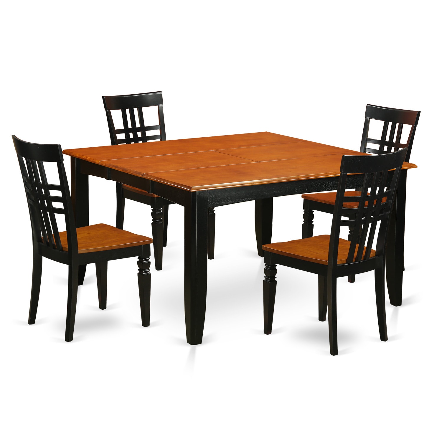 Parfait Black And Cherry Finish Wood Extendable Square Dining Parfait Black And Cherry Finish Wood Extendable Square Dining Set