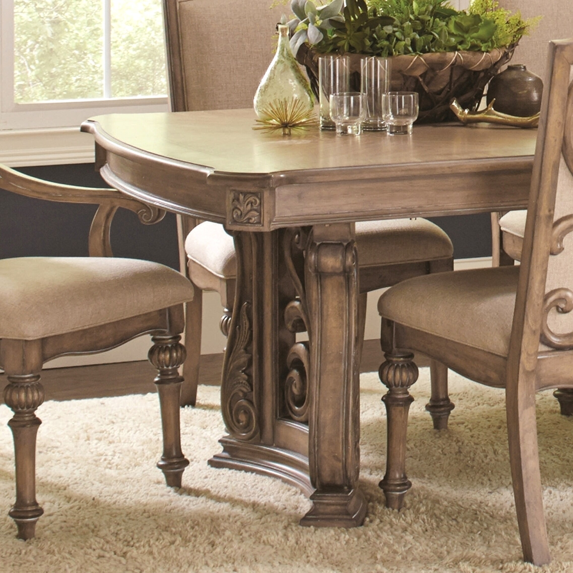 La Bauhinia French Antique Carved Wood Design Dining Table La Bauhinia French Antique Carved Wood Design Dining Table Brown Free Shipping Today 14393884