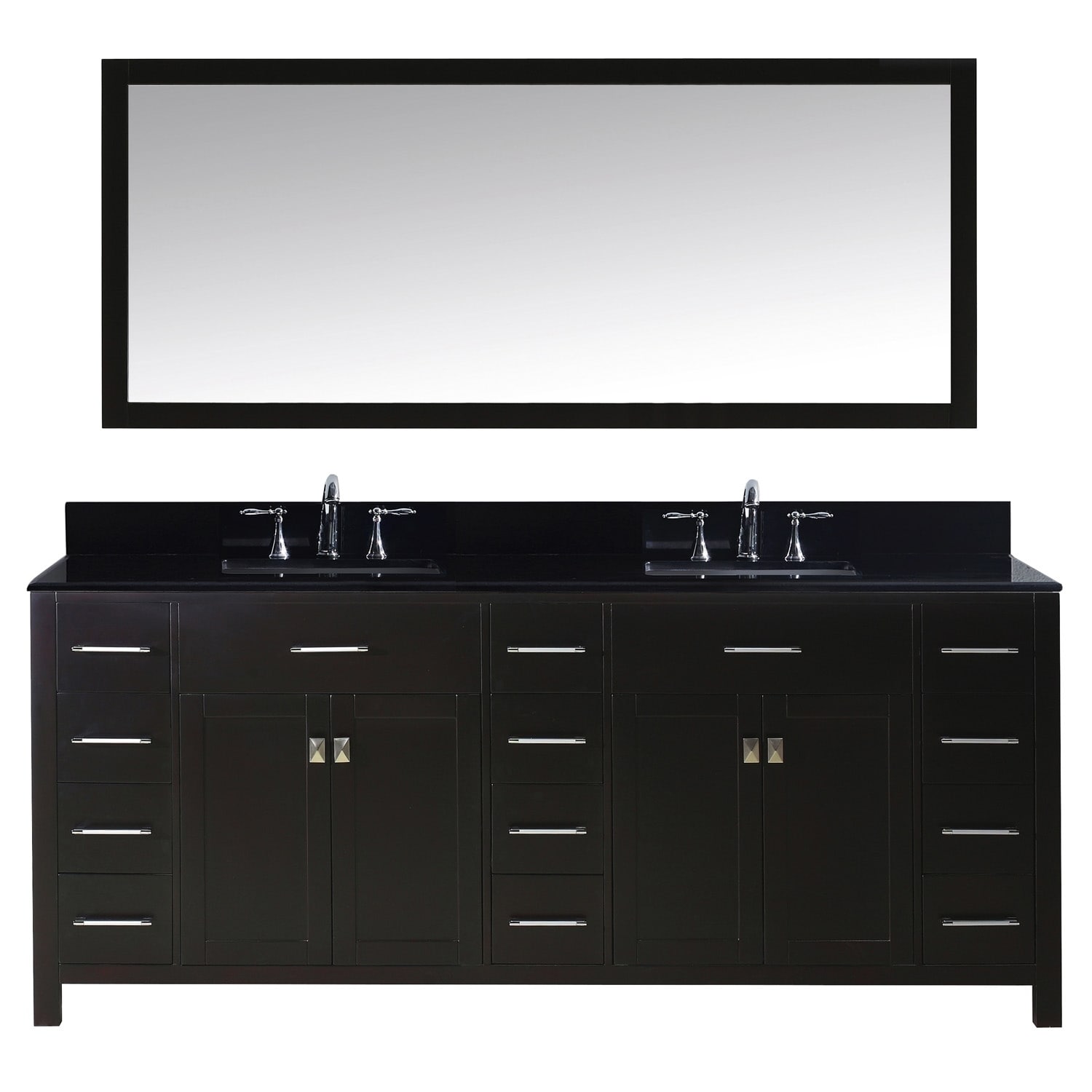 Caroline Parkway Double Sink Vanity With Granite Top And Faucet