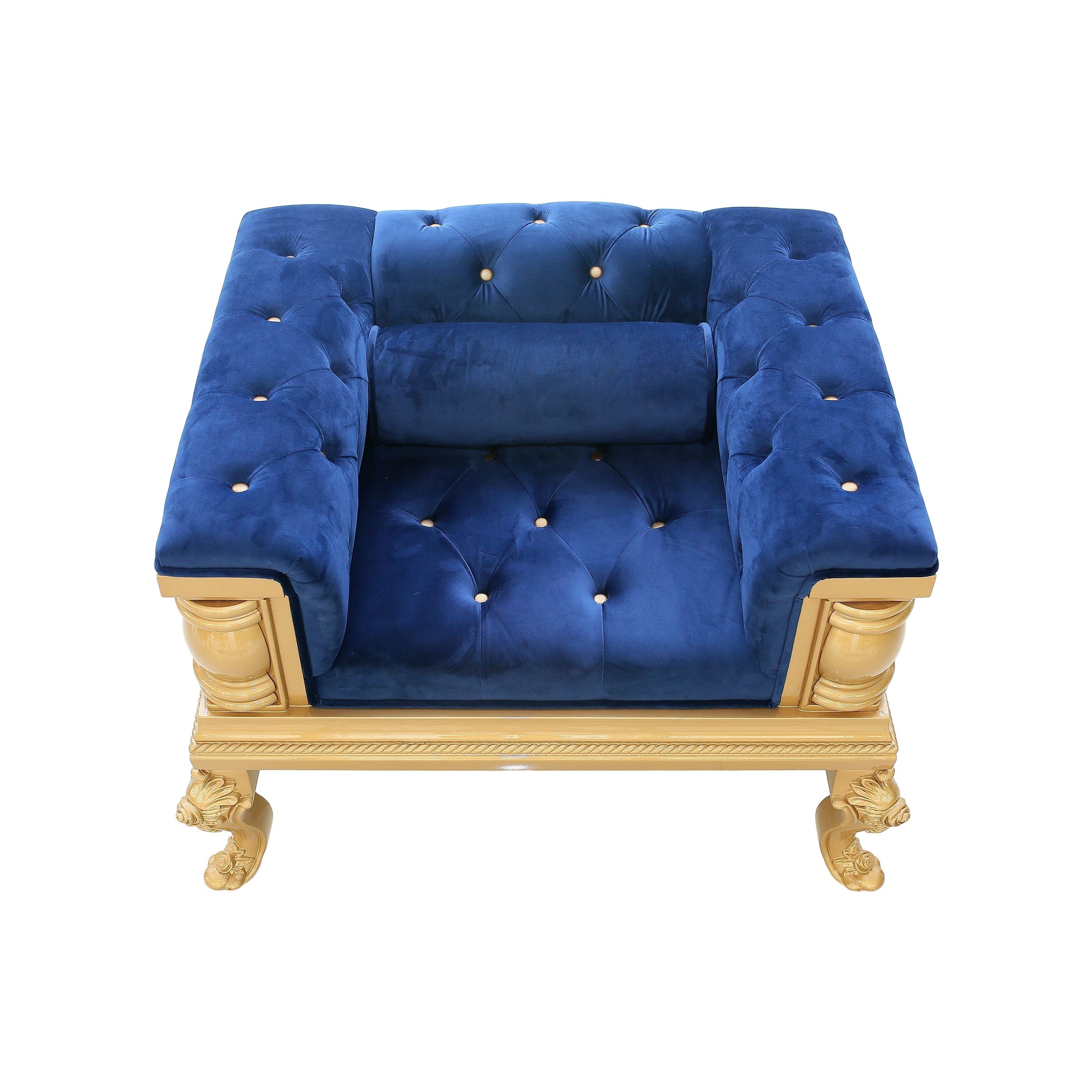 Gothic Inspired Royal Blue Velvet Single Sofa On Free Gothic Inspired Royal Blue Velvet Single Sofa