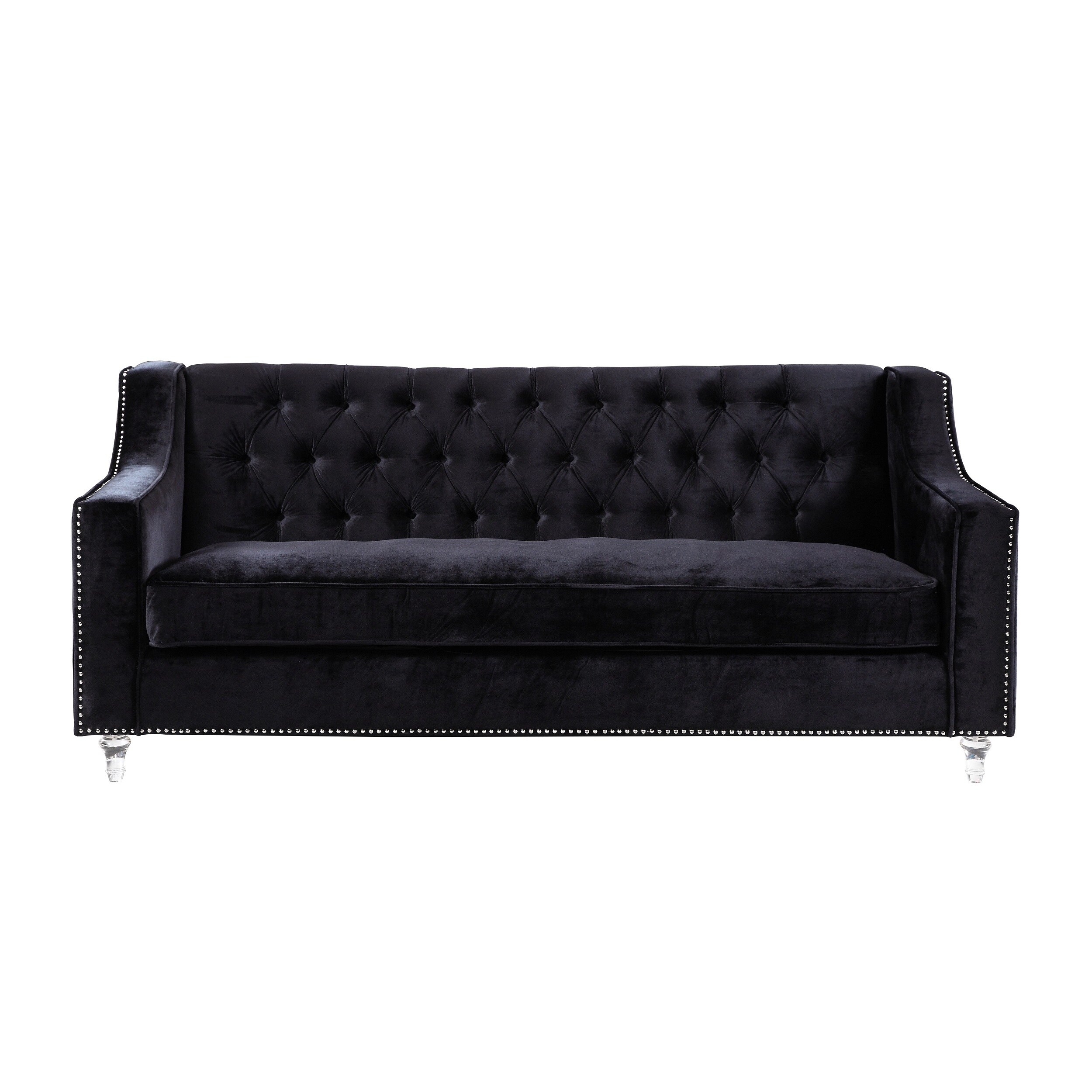 Chic Home Berry Velvet Round Acrylic Feet Sofa Black On Chic Home Berry Velvet Round Acrylic Feet Sofa Black On Free Shipping Today 14428116