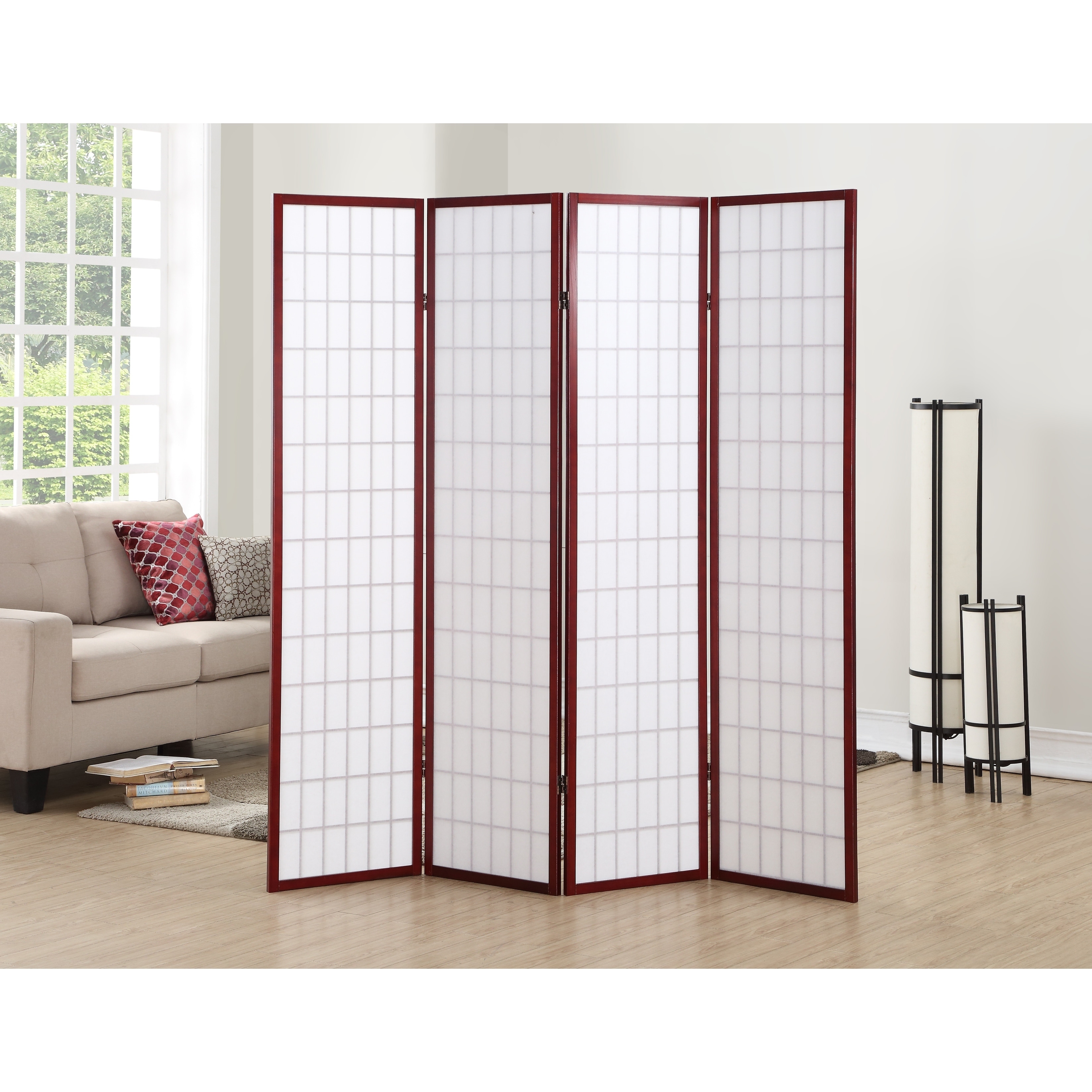 Hoceima Oriental Shoji 4 Panel Room Divider On Sale Overstock 14430760