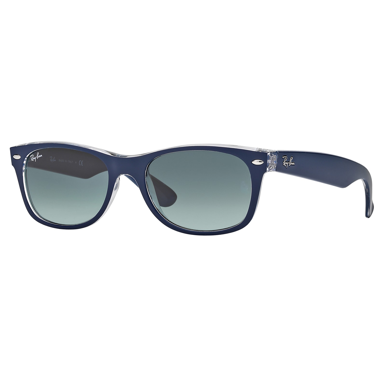 Shop Ray-Ban RB2132 605371 New Wayfarer Color Mix Blue/Clear Frame Grey Gradient 55mm Lens Sunglasses - Free Shipping Today - Overstock.com - 14442375