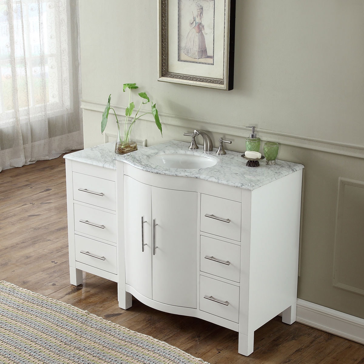 Silkroad Exclusive 53 5 Contemporary Bathroom Vanity Single Silkroad Exclusive 53 5 Contemporary Bathroom Vanity Single Sink Cabinet Free Shipping Today 14443145