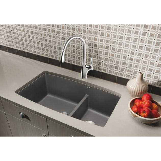 Blanco Performa Undermount Metallic Grey Granite Kitchen Sink Blanco Performa Undermount Metallic Grey Granite Kitchen Sink Free Shipping Today 14458287