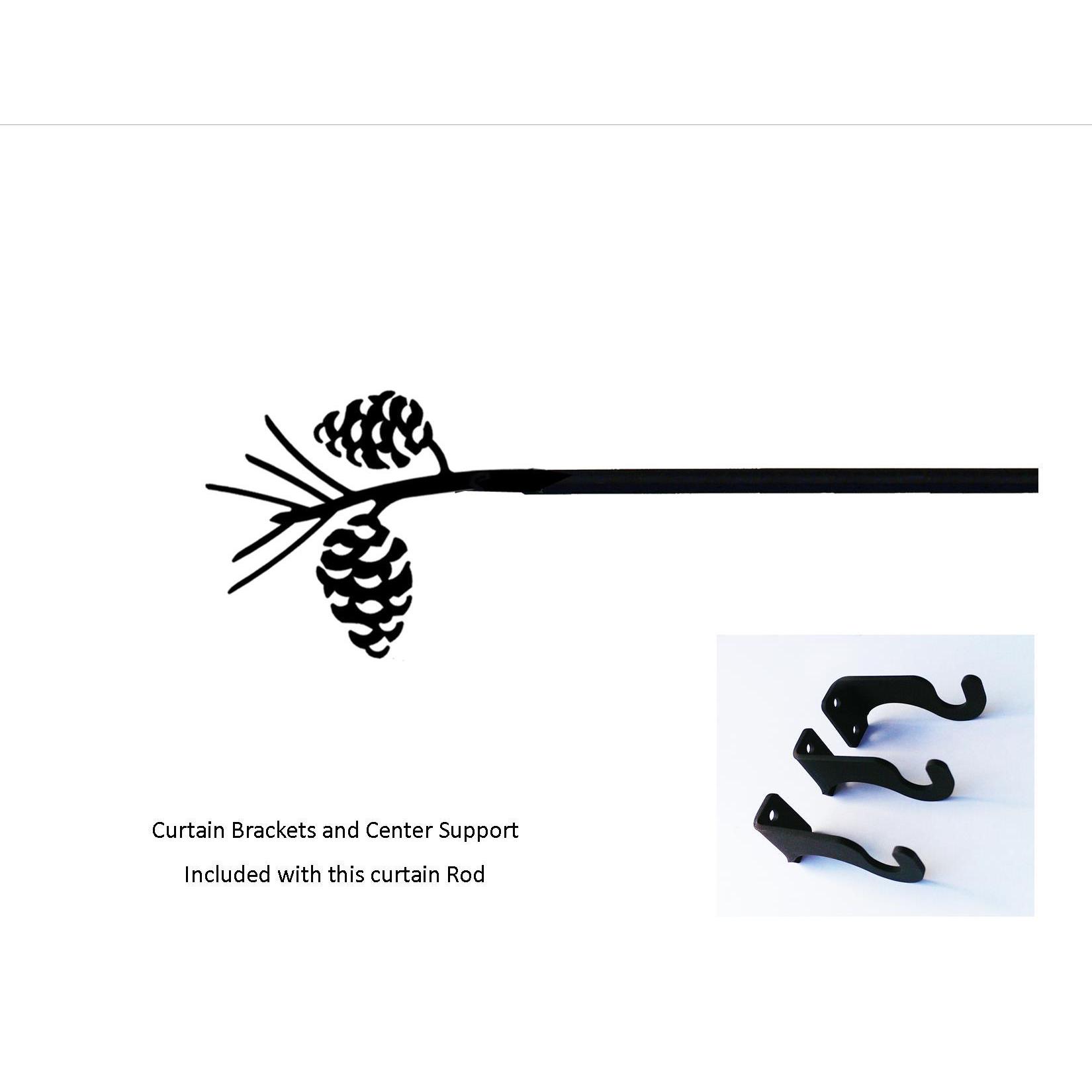 Black Wrought Iron Medium Pinecone Curtain Rod Free Shipping Black Wrought Iron Medium Pinecone Curtain Rod Free Shipping Today 14475939