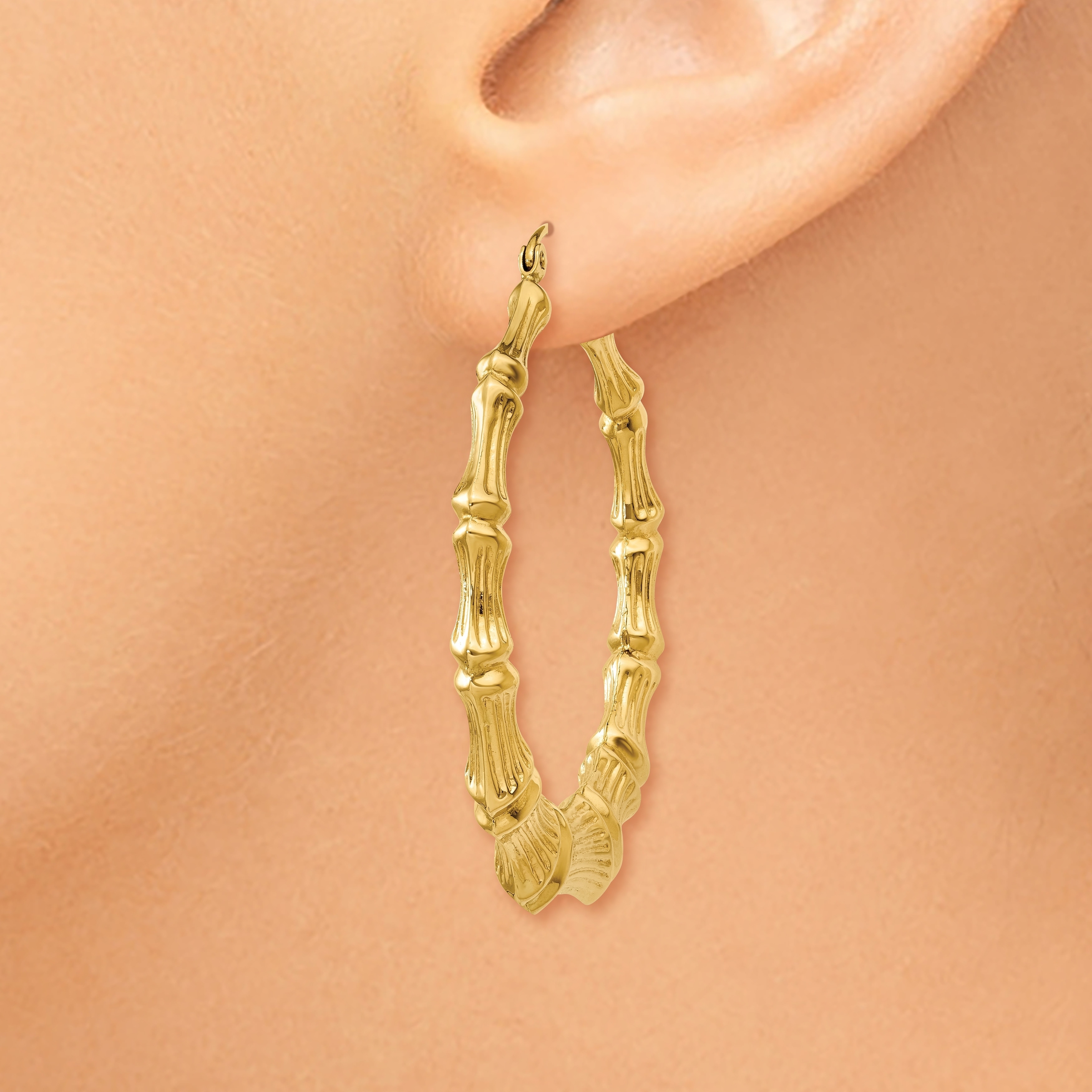 Versil 14k Yellow Gold Polished Bamboo Hoop Earrings Free Versil 14k Yellow Gold Polished Bamboo Hoop Earrings Free Shipping Today 14505351