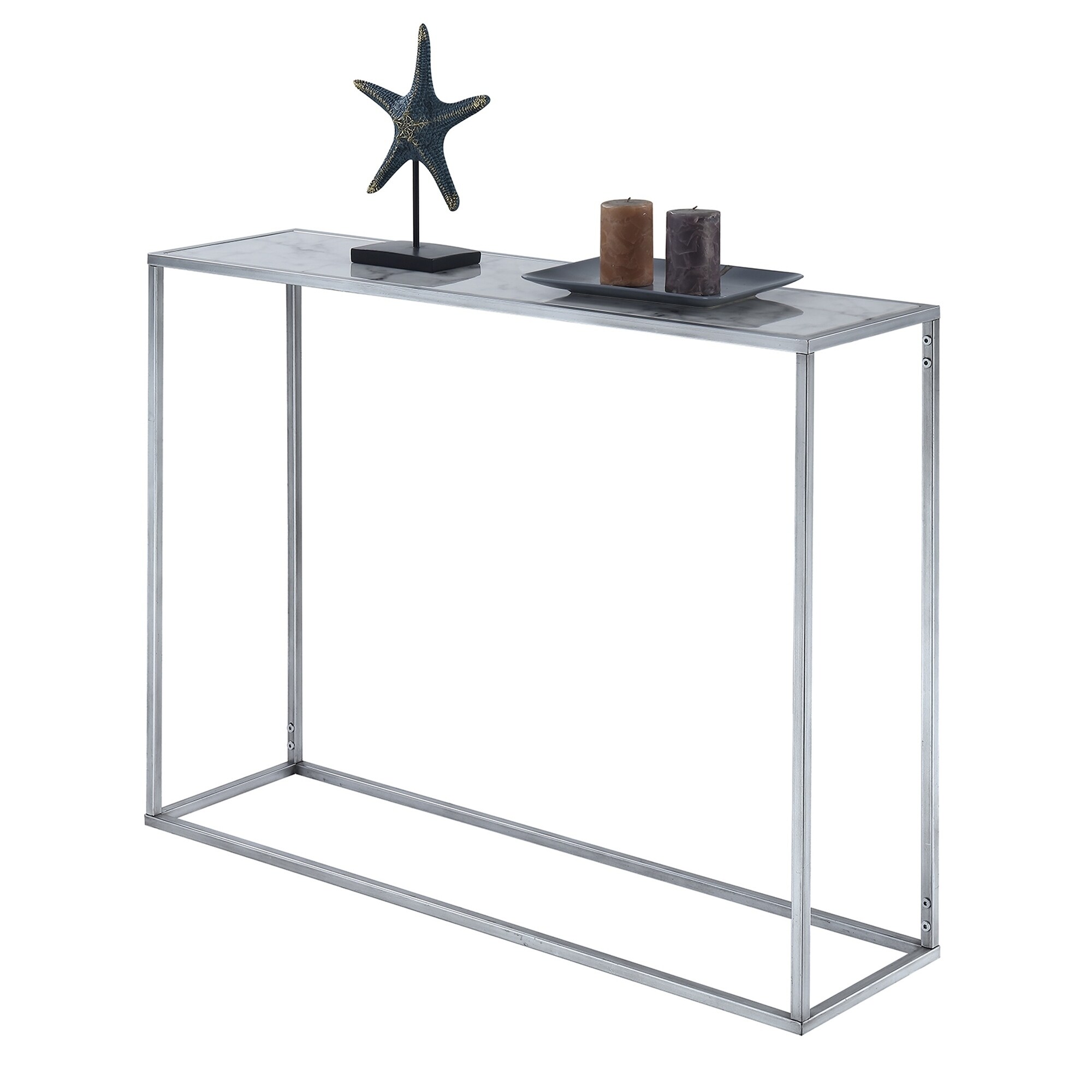 Silver Orchid Hasmik Rectangular Faux Marble Console Table On Silver Orchid Hasmik Rectangular Faux Marble Console Table On Free Shipping Today 23122997