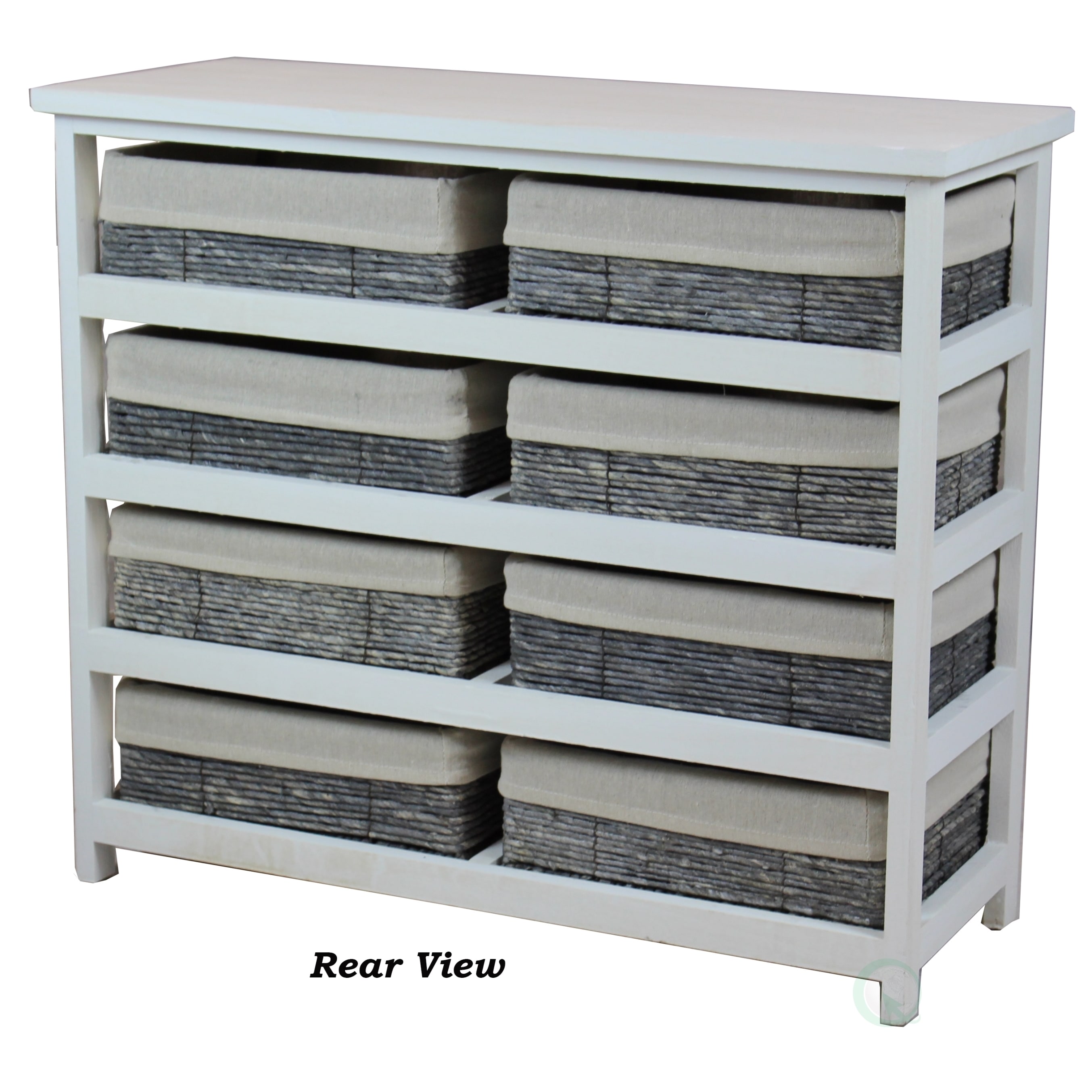 Rustic White Wooden Storage Chest With 8 Fabric Lined Baskets Rustic White Wooden Storage Chest With 8 Fabric Lined Baskets Free Shipping Today 14577158