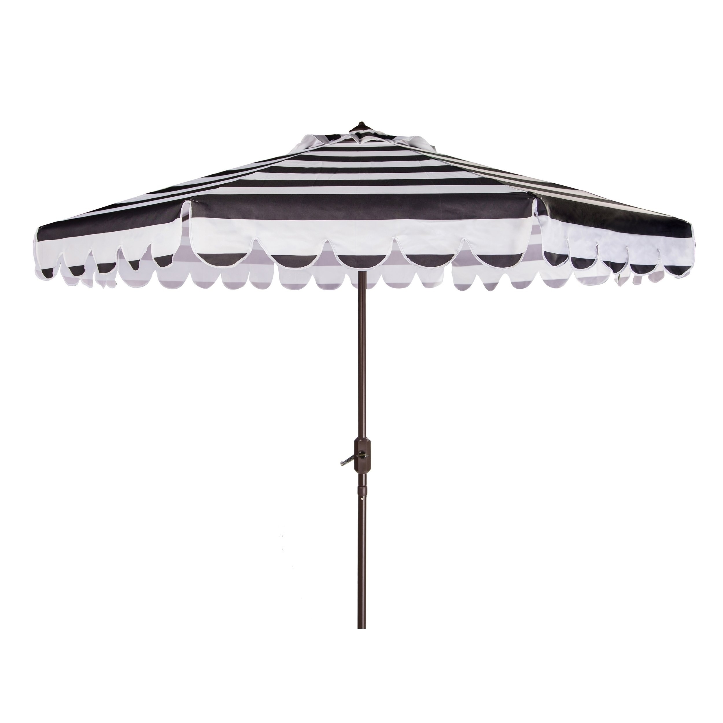 Safavieh Maui Single Scallop Striped 9 Ft Black White Crank Safavieh Maui Single Scallop Striped 9 Ft Black White Crank Umbrella On Free Shipping Today 14586635