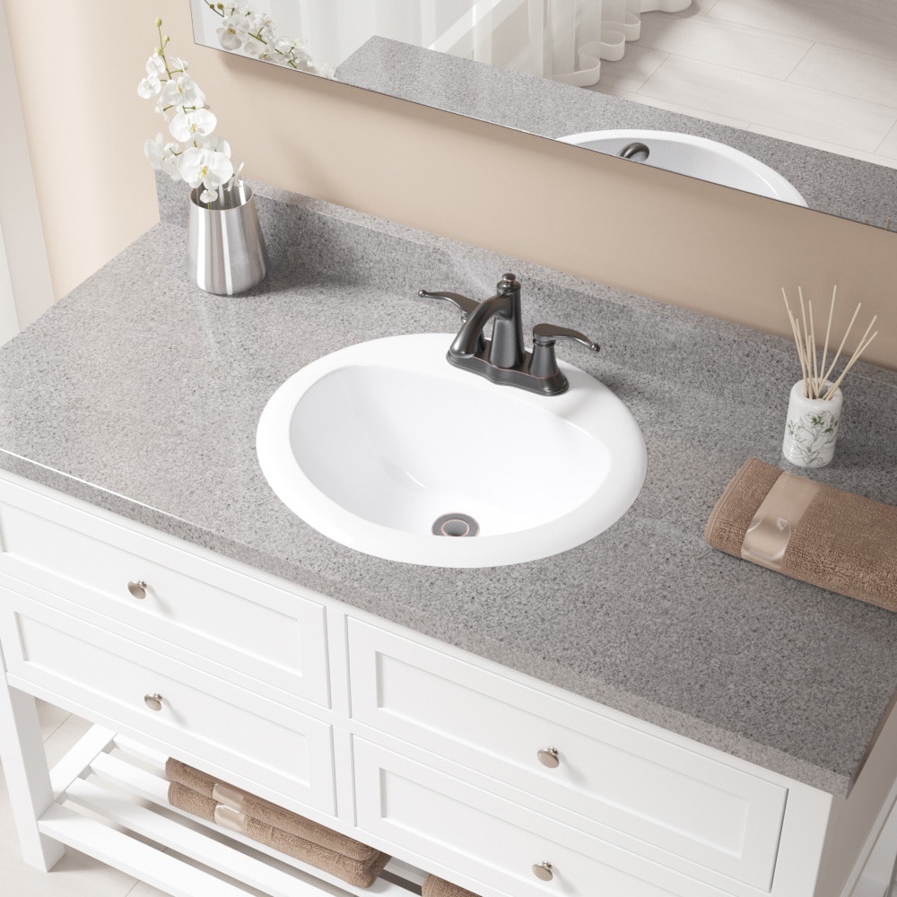 O2018 White Overmount Bathroom Sink With Pop Up Drain Free O2018 White Overmount Bathroom Sink With Pop Up Drain Free Shipping Today 21149751