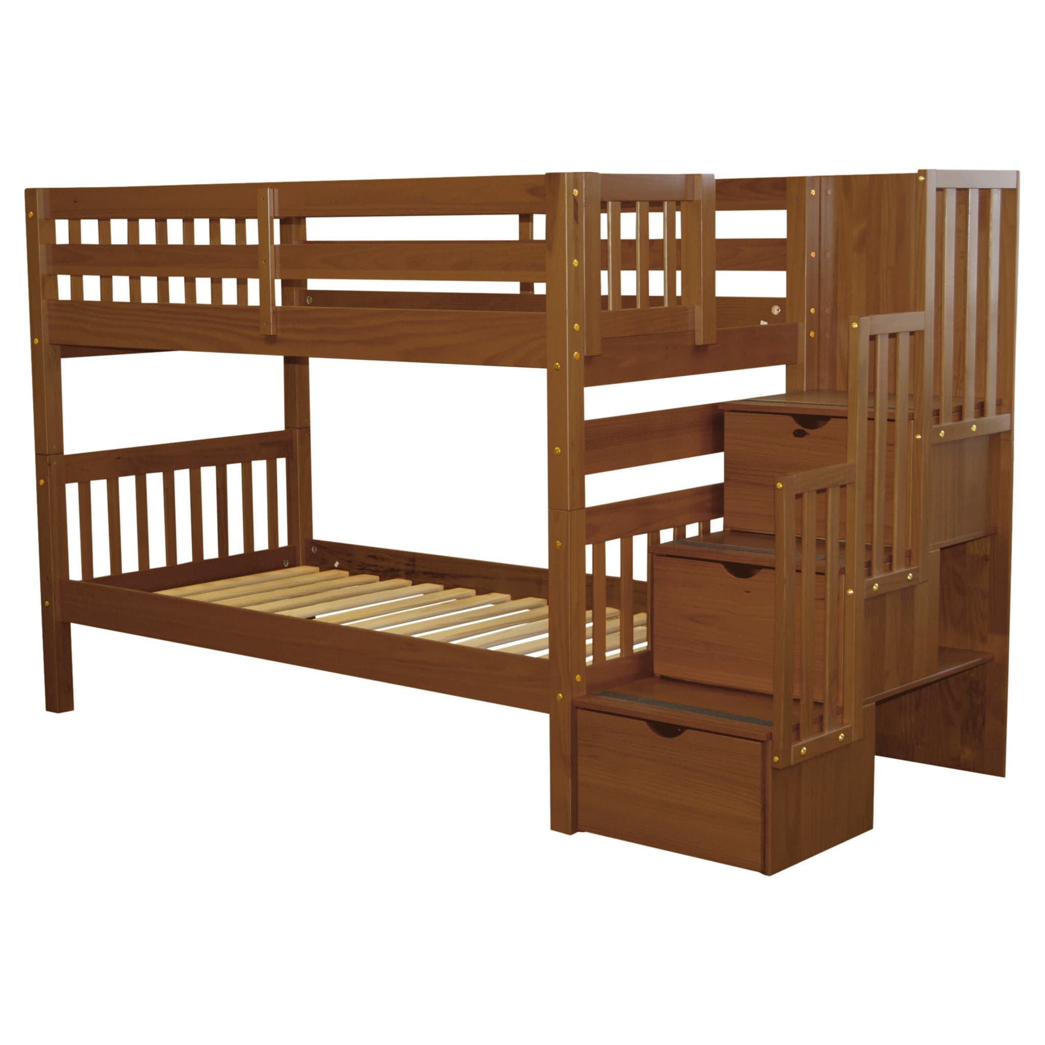Bedz King Stairway Bunk Bed Twin Over Twin With 3 Bedz King Stairway Bunk Bed Twin Over Twin With 3