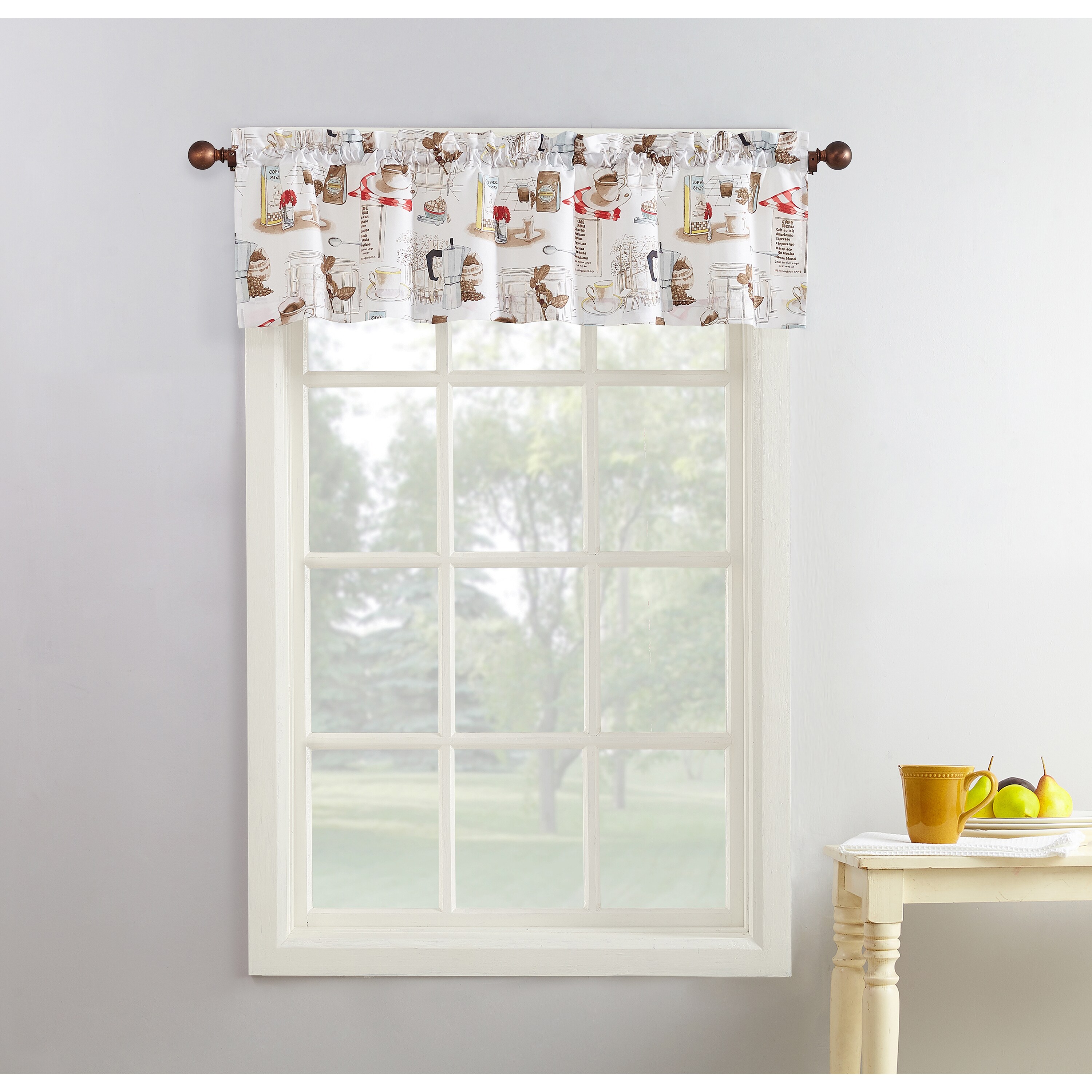 No 918 Brew Coffee Microfiber 3 Piece Kitchen Curtain 918 Brew Coffee Microfiber 3 Piece Kitchen Curtain Valance And Tiers Set