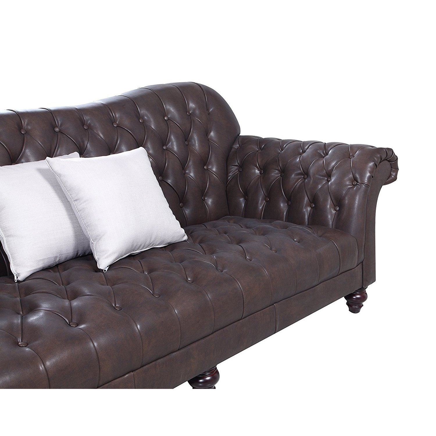 Clic Tufted Real Italian Leather Victorian Sofa Clic Tufted Real Italian Leather Victorian Sofa Free Shipping Today 14705847