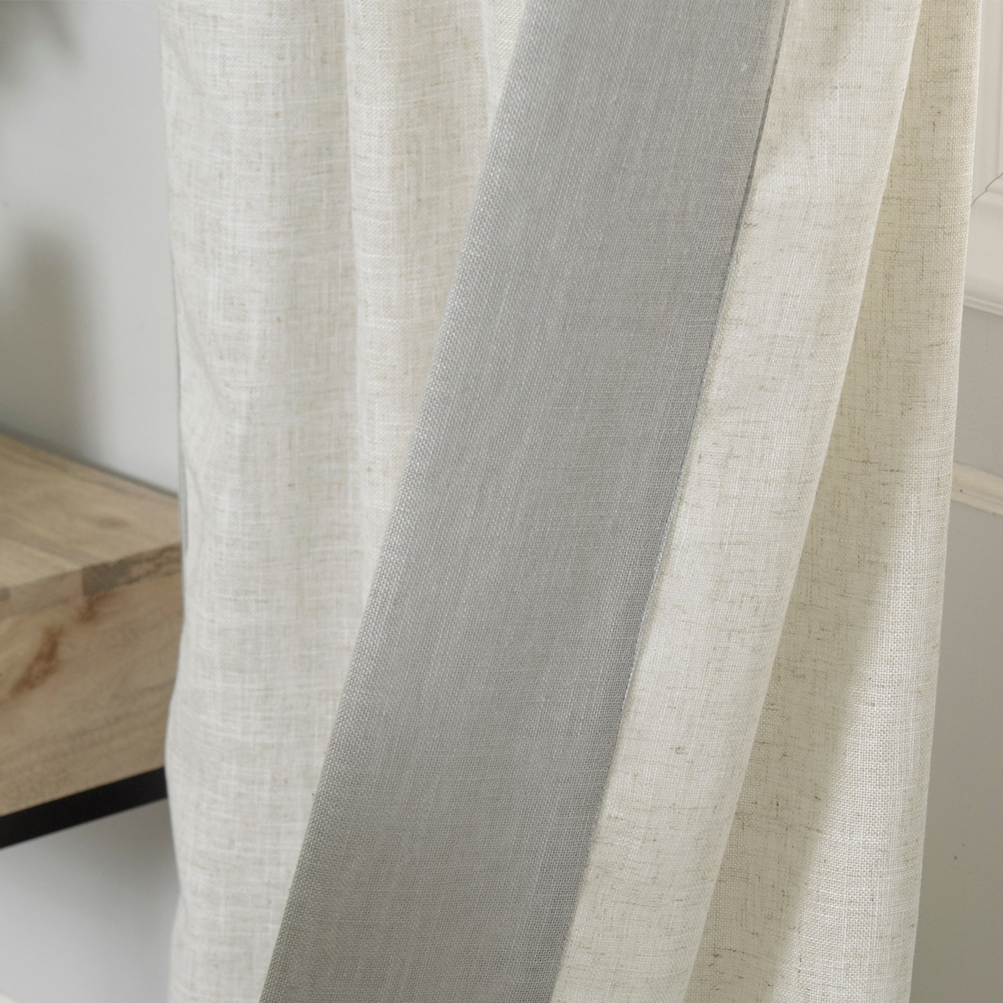 Aurora Home Colorblock Border Linen Blend Curtain Panel Pair Aurora Home Colorblock Border Linen Blend Curtain Panel Pair 52 X 84 On Free Shipping Today 14741449