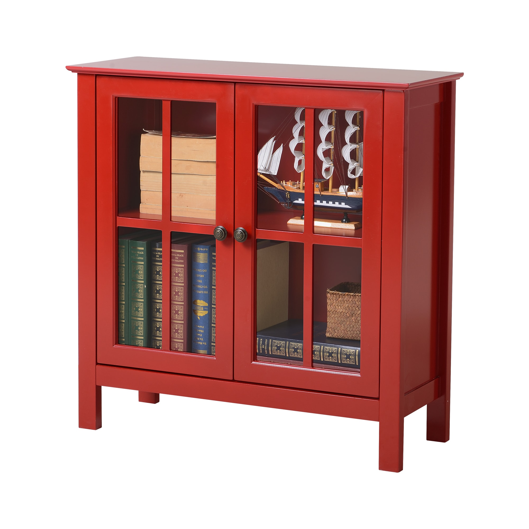 Os Home And Office Red Glass Door Accent Display Cabinet Os Home And Office Red Glass Door Accent Display Cabinet Free Today Com 15003121