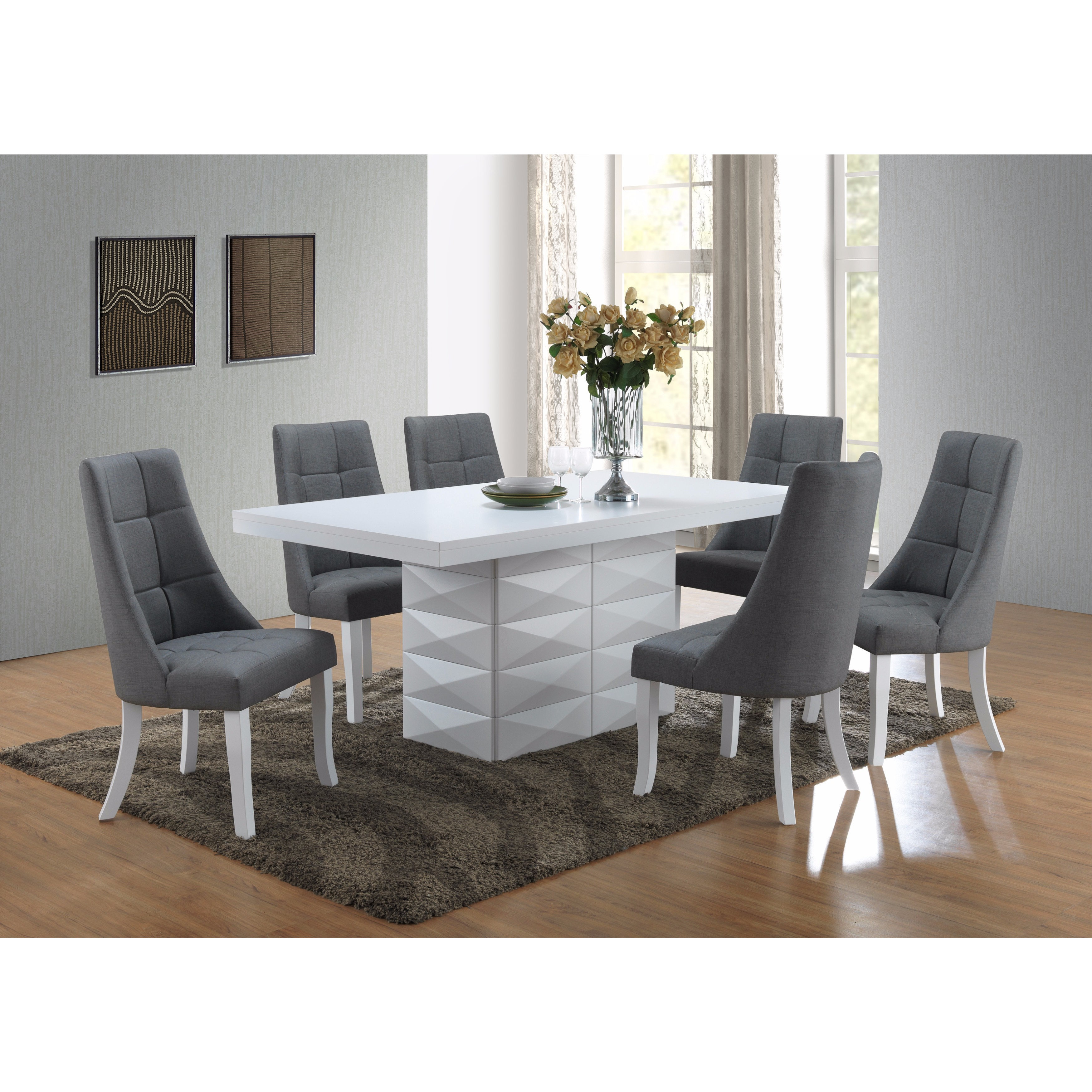 Shop Grey Vinyl Kitchen Dinette Dining Chairs Set Of 2 On Sale