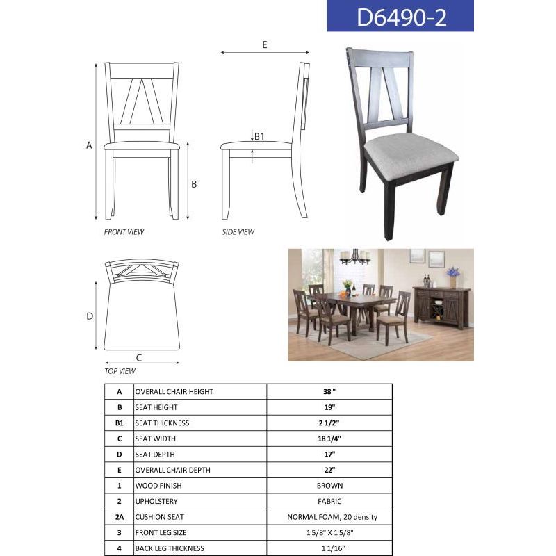 K And B Furniture Co Inc Brown Wood Dinette Dining Room Side Chairs Set Of 2 K And B Furniture Co Inc Brown Wood Dinette Dining Room Side Chairs Set Of 2