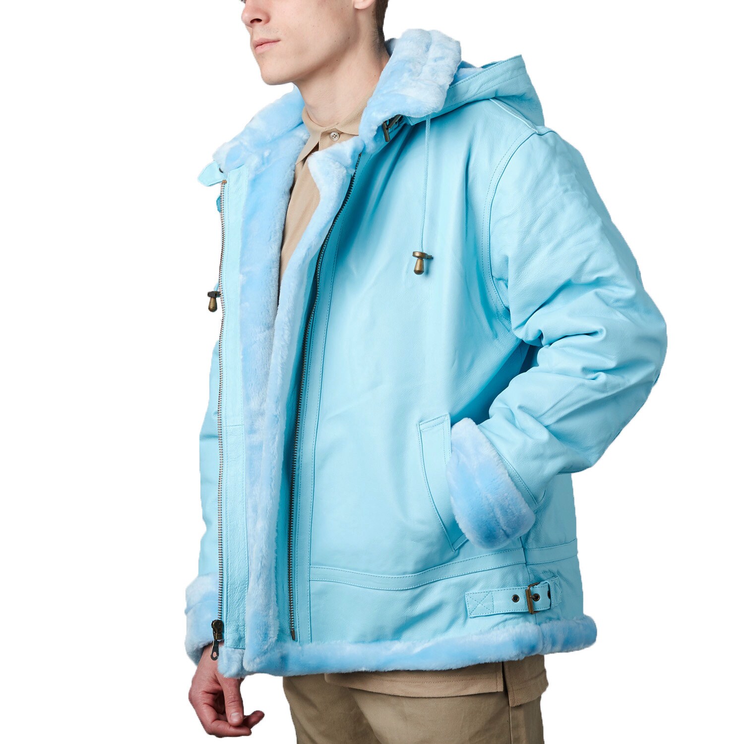sky blue bomber jacket mens