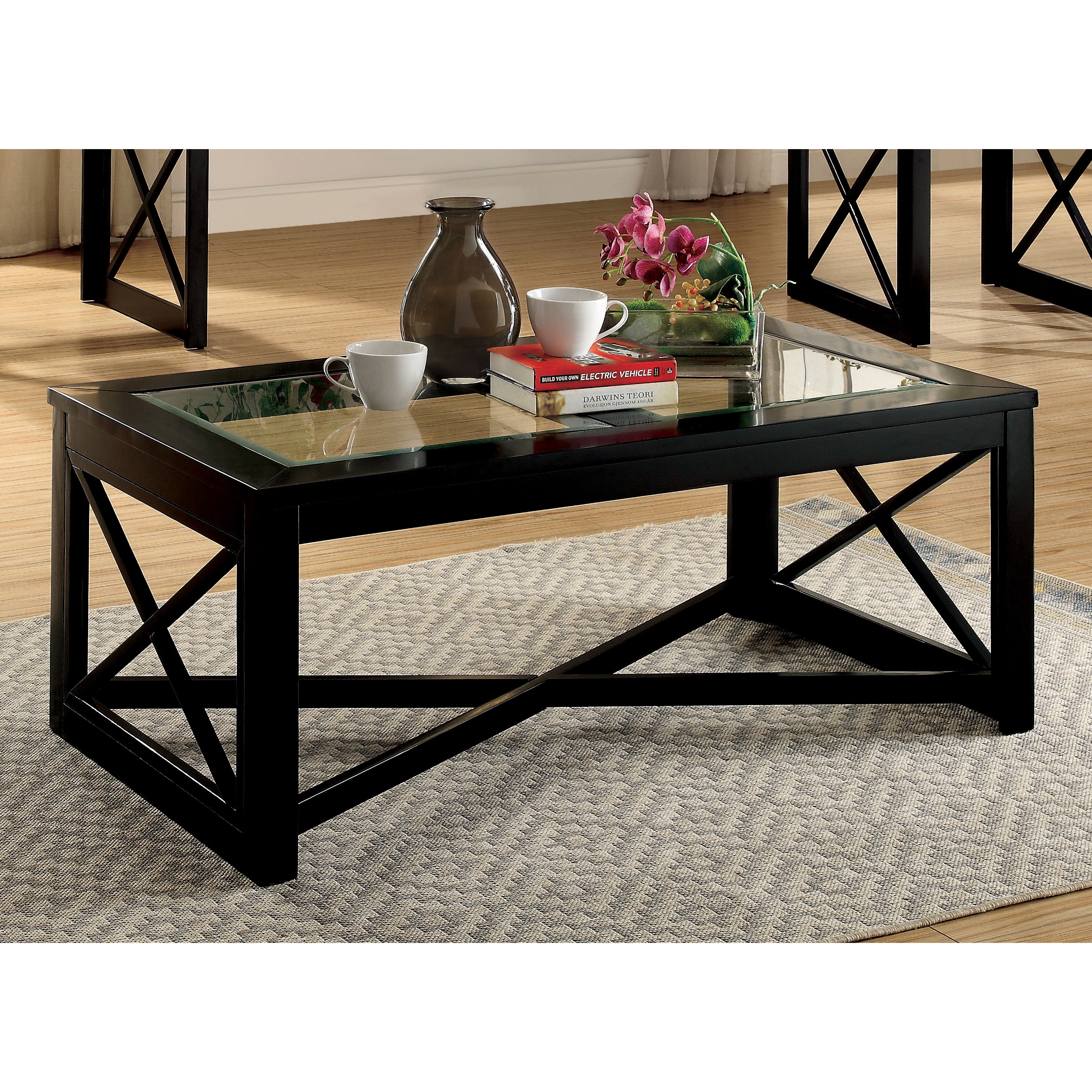 Furniture Of America Lai Contemporary Black Solid Wood Coffee Table On Sale Overstock 15174548