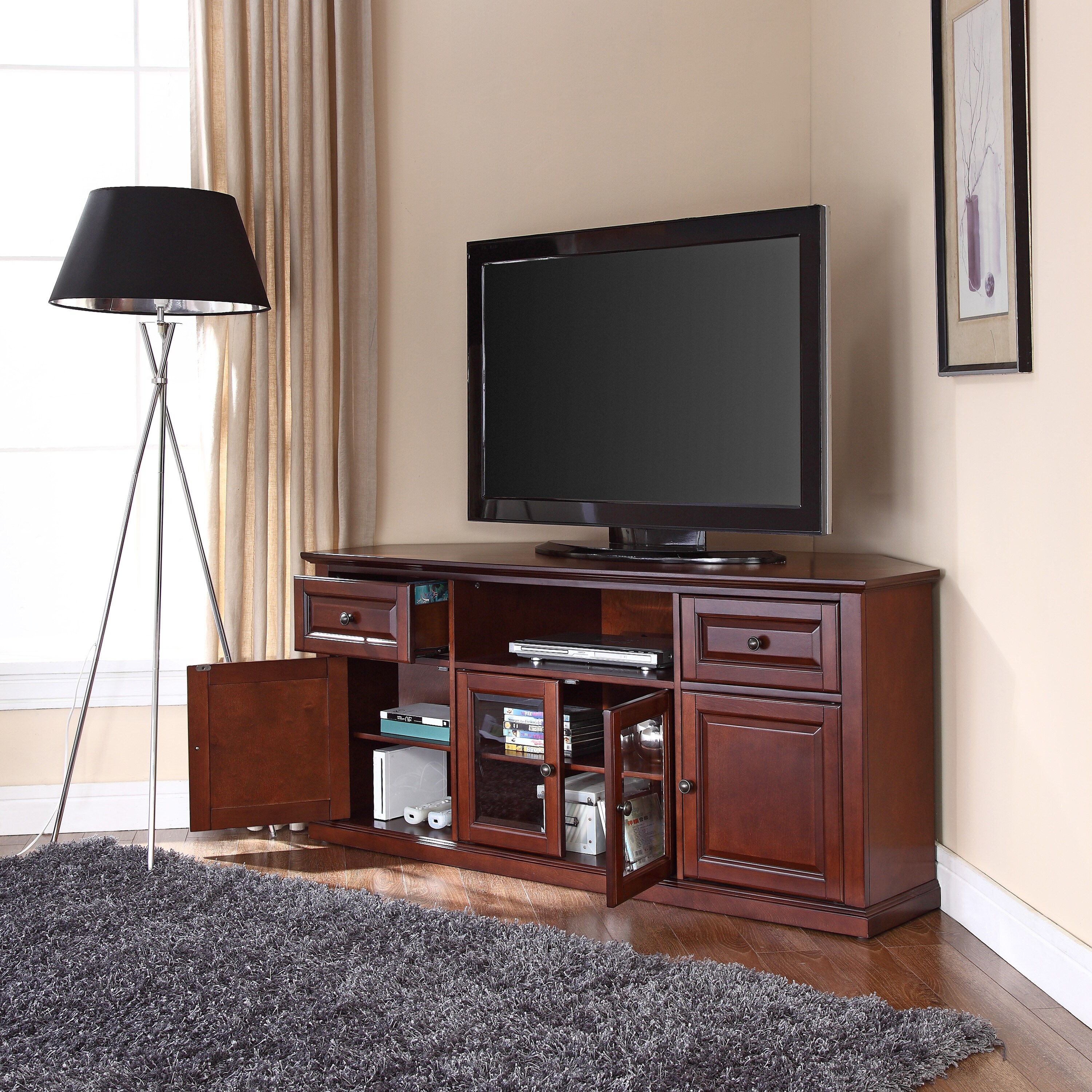 images 60 Inch Corner Tv Stand Wood overstock com