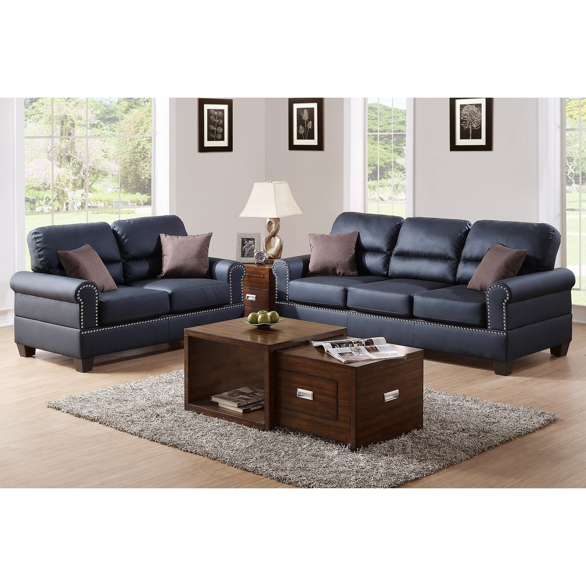 Bobkona Shelton Leather 2 Piece Sofa And Loveseat Set Free Bobkona Shelton Leather 2 Piece Sofa And Loveseat Set Free Shipping Today 15219904