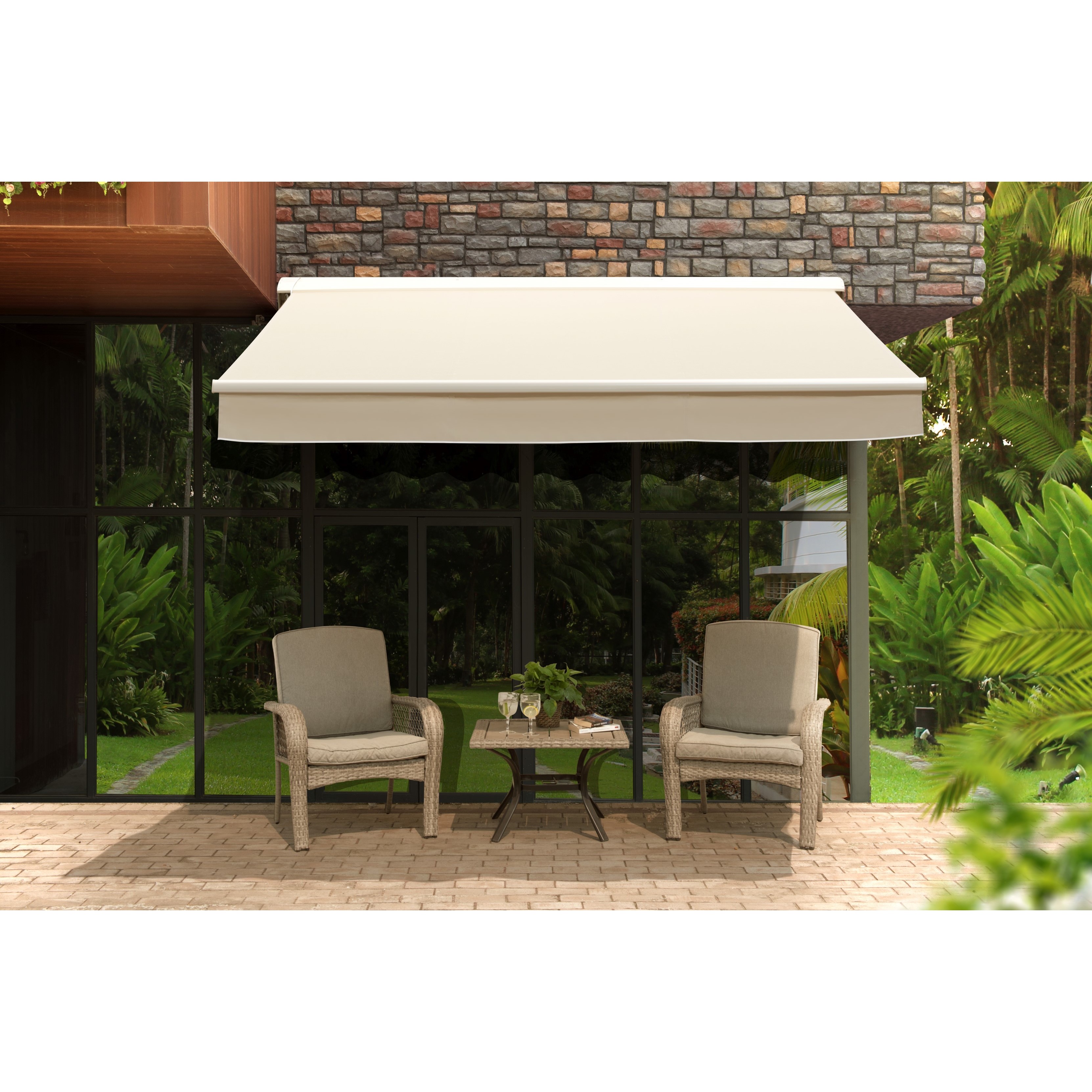 Shop Beige Semi Cassette Awning SP1208EM 14X10 Free Shipping Today