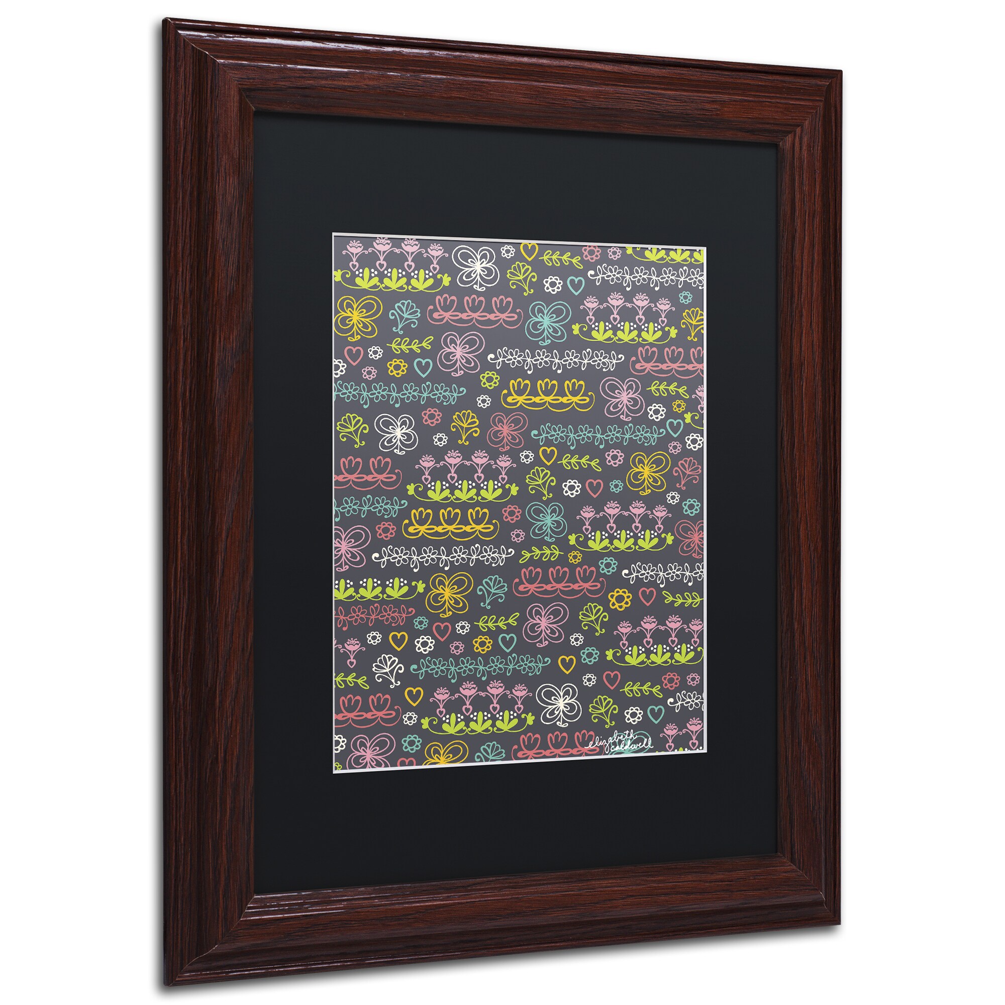 Elizabeth Caldwell Doodle Flowers Matted Framed Art Multi Free