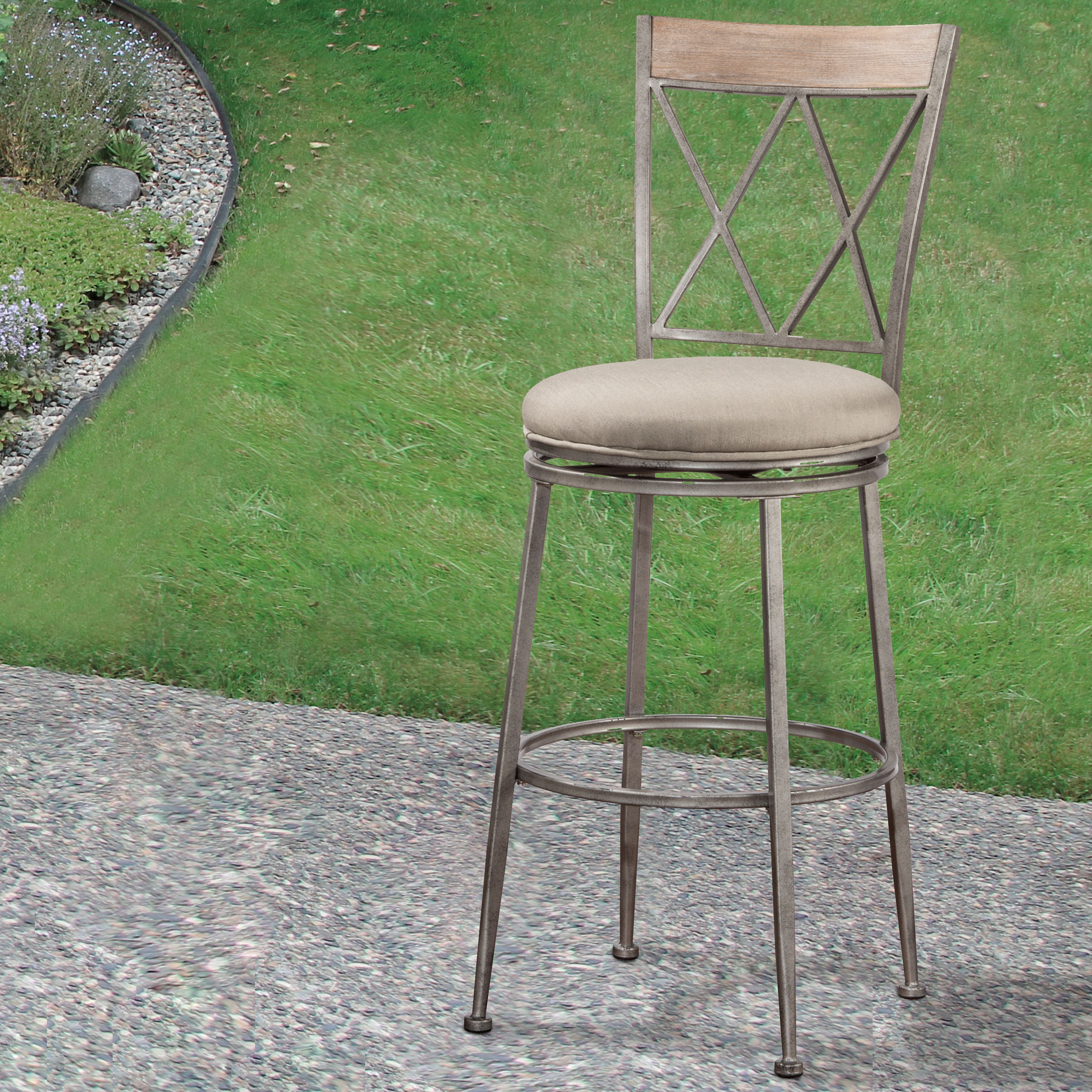 outdoor swivel bar stools rustic outdoor shop hillsdale furniture stewart indooroutdoor swivel bar stool in aged pewter free shipping today overstockcom 15268990 outdoor swivel bar stools rustic outdoor shop hillsdale furniture stewart indooroutdoor swivel bar stool in aged pewter free shipping today overstockcom 15268990