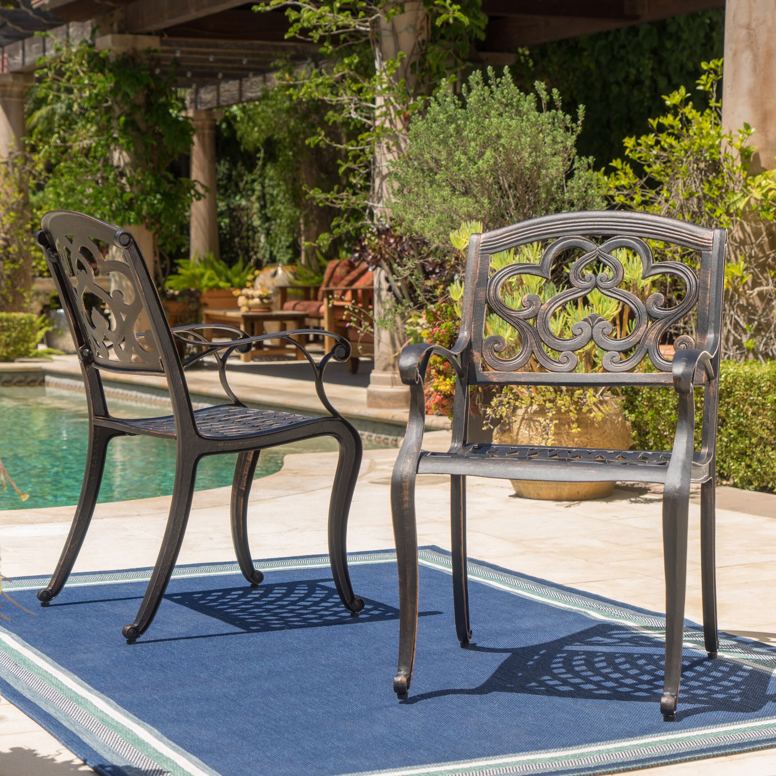 Austin Outdoor Cast Aluminum Dining Chair Set Of 2 By Austin Outdoor Cast Aluminum Dining Chair Set Of 2 By Christopher Knight Home On Free Shipping Today 15289161