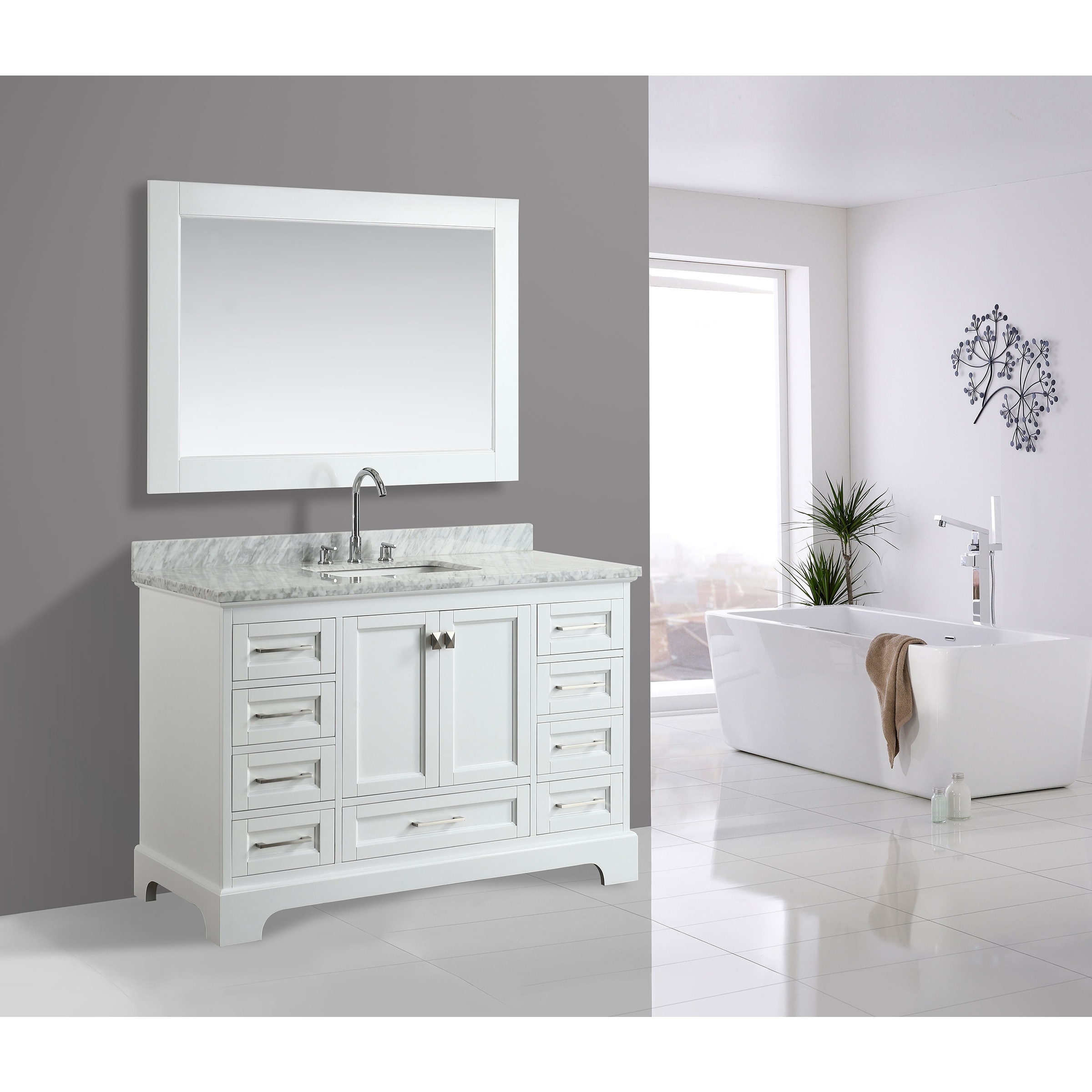 Omega White 54 Inch Single Sink Mirror Vanity Set Free Omega White 54 Inch Single Sink Mirror Vanity Set Free Shipping Today 15293919