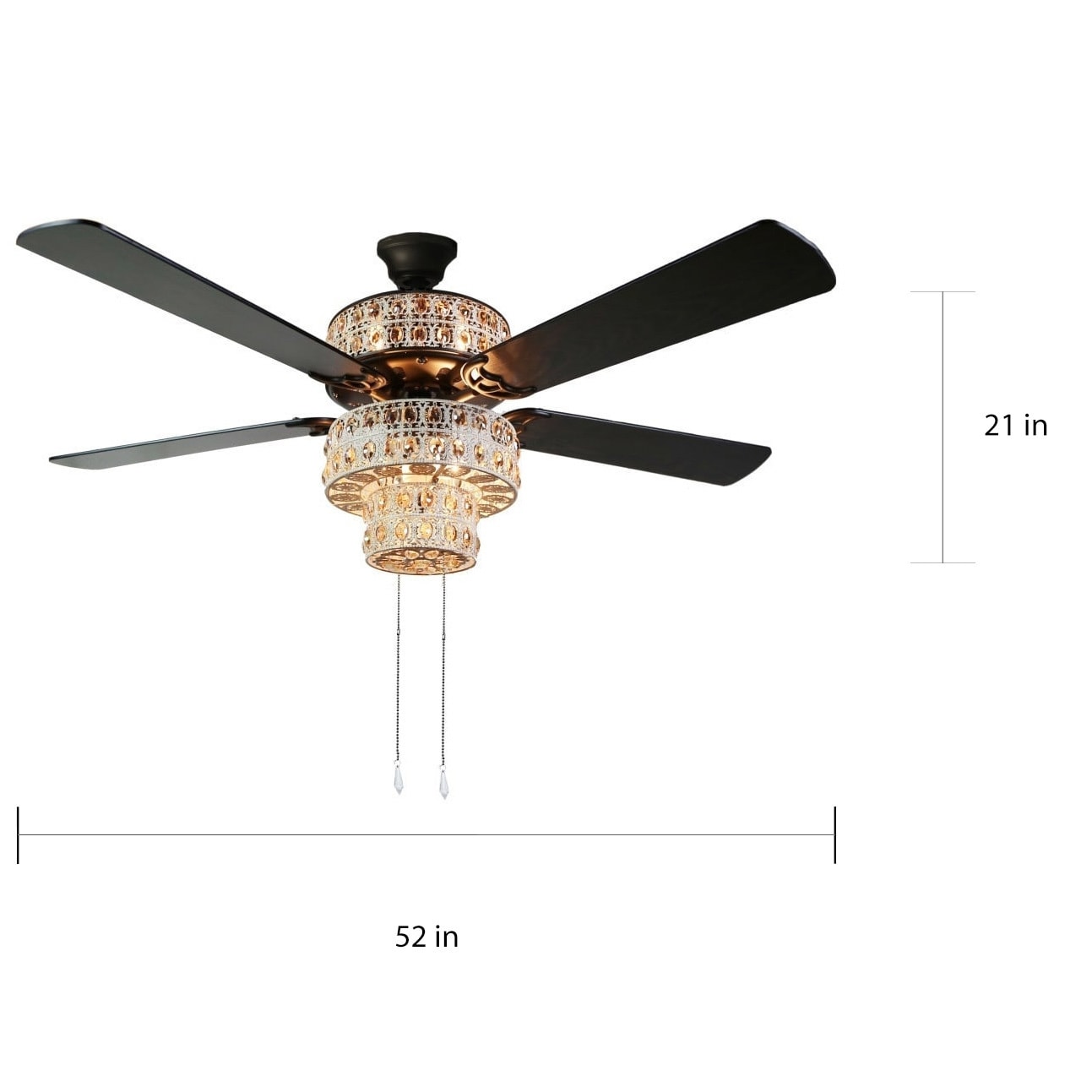 Antique White And Champagne Crystal Ceiling Fan 52 L X W Antique White And Champagne Crystal Ceiling Fan 52 L X W 21 H On Free Shipping Today 15298078