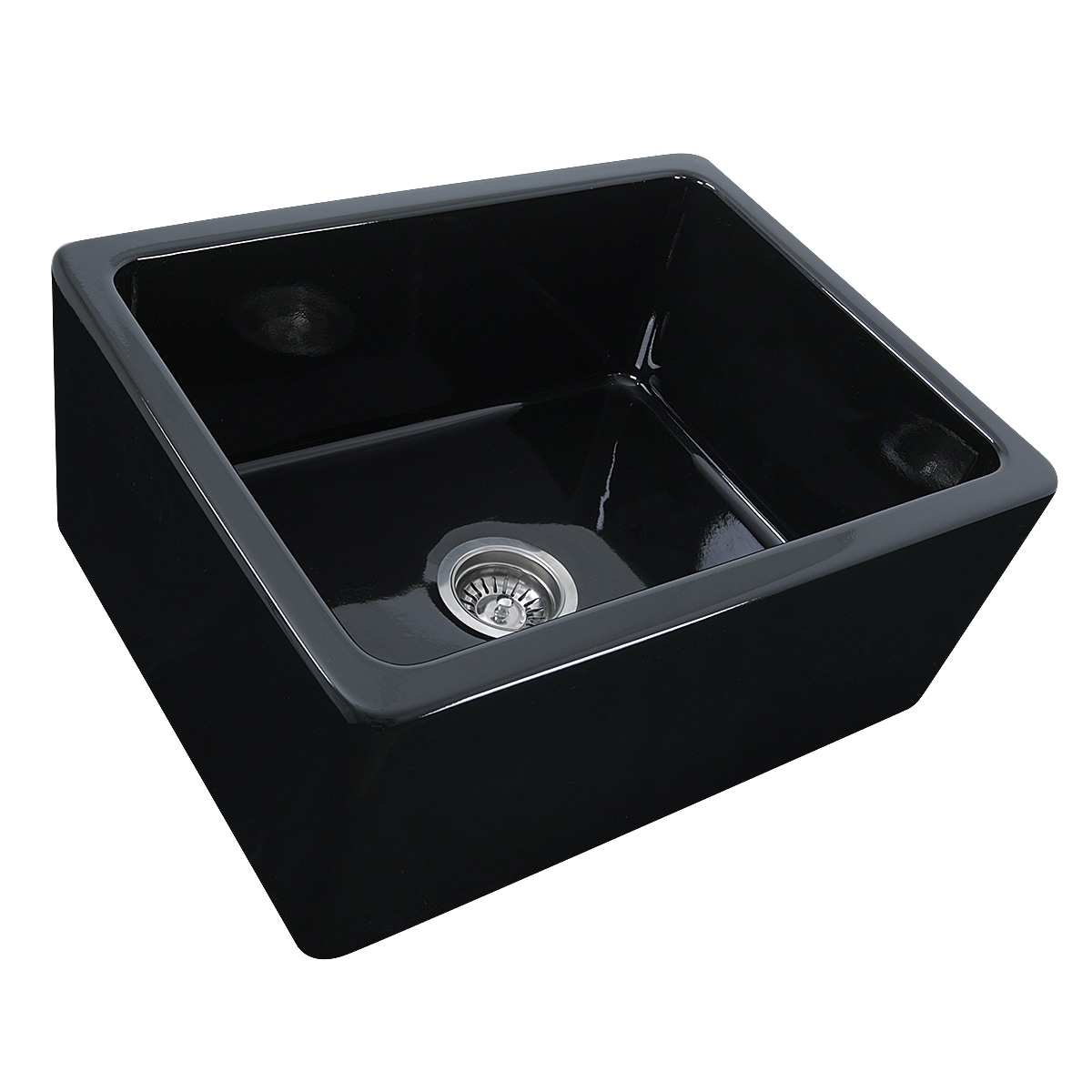 Highpoint Collection 24-inch Black Single Bowl Rectangle Fireclay ... Highpoint Collection 24-inch Black Single Bowl Rectangle Fireclay ...