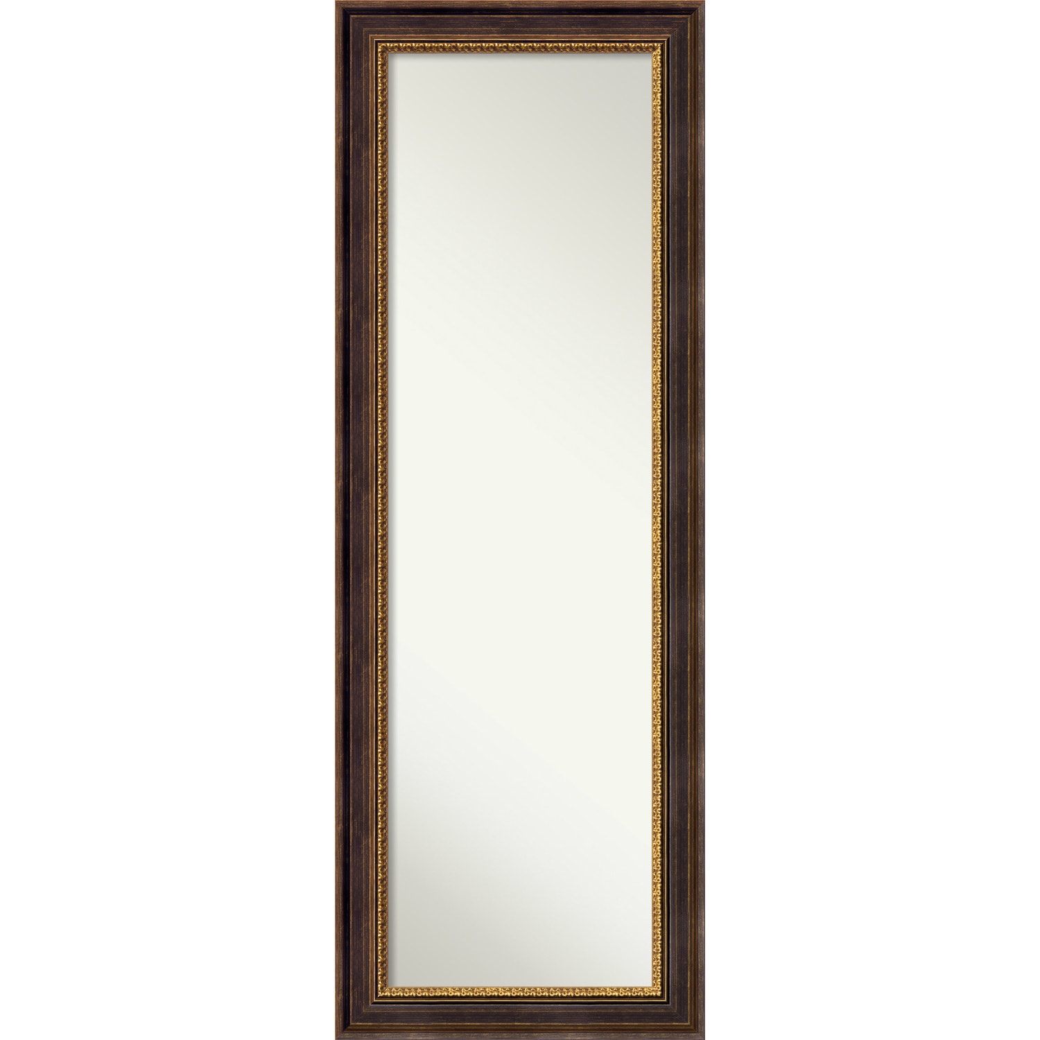 On The Door Full Length Wall Mirror Veneto Distressed Black 19 On The Door Full Length Wall Mirror Veneto Distressed Black 19 X 53 Inch Brown Gold 52 62 18 1 061 Inches Deep Free Shipping Today