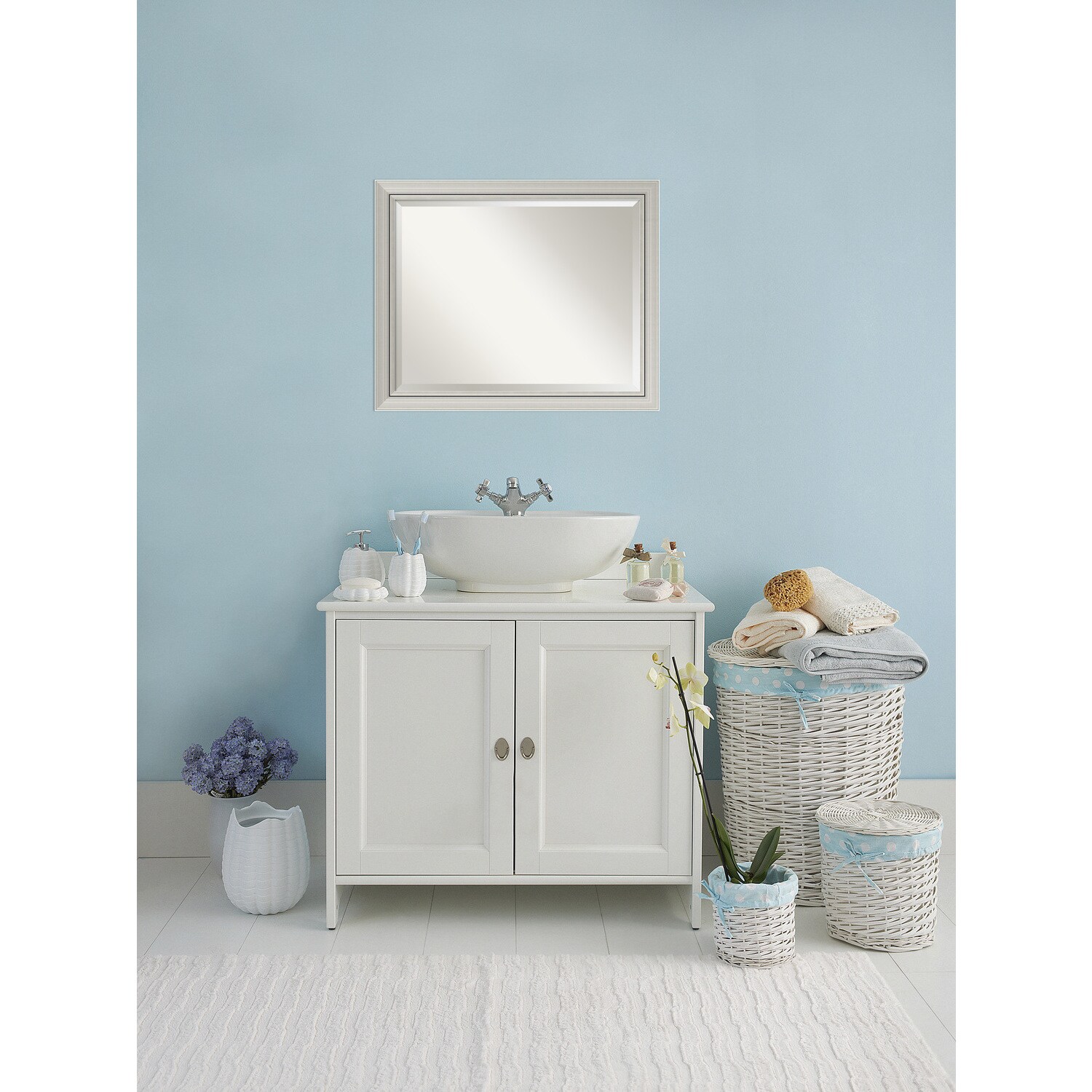 Bathroom Mirror Large Romano Narrow Silver 32 X 26 Inch Free Bathroom Mirror Large Romano Narrow Silver 32 X 26 Inch Free Shipping Today 15368737