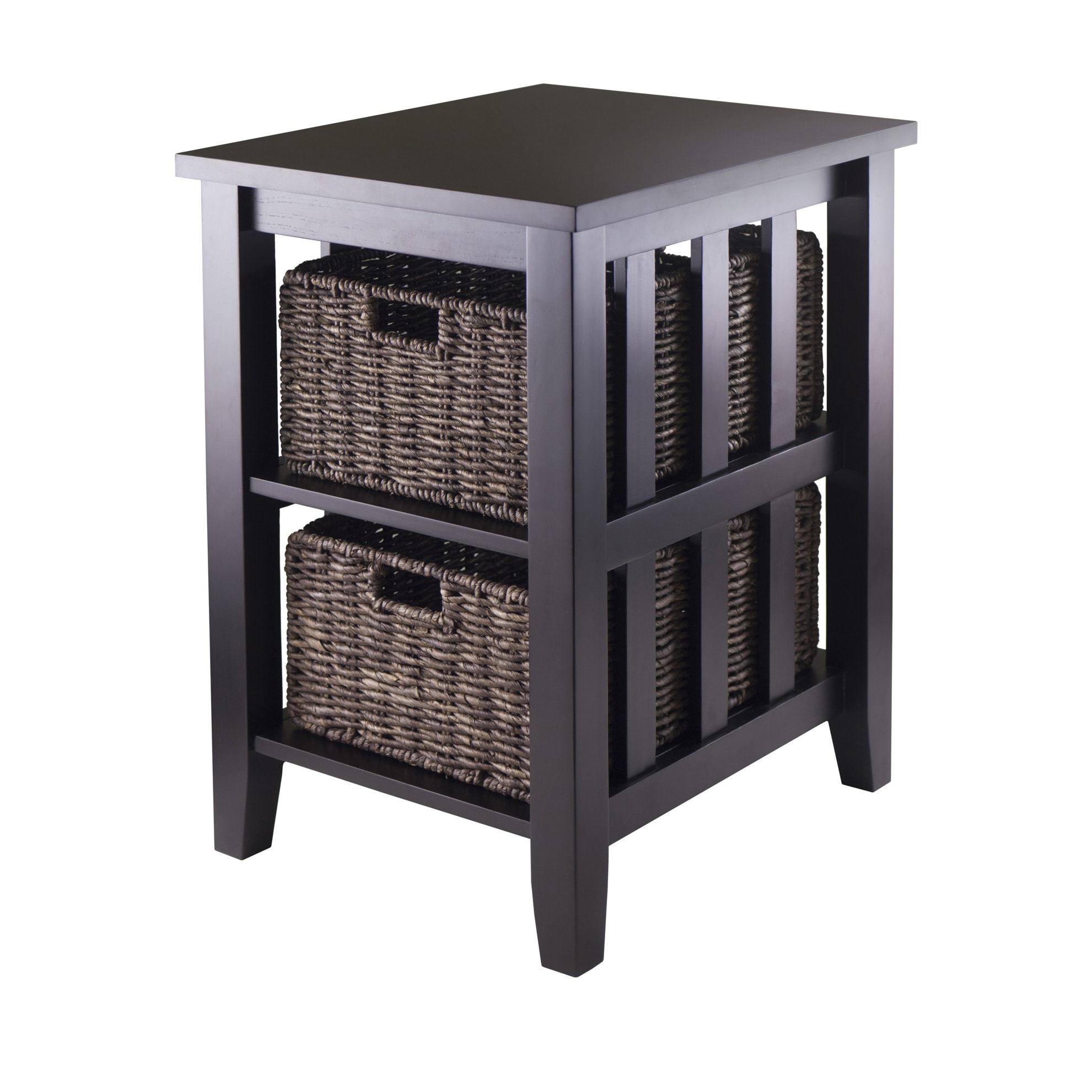 Copper Grove Shasta Trinity Espresso Wood Side Table With 2 Copper Grove Shasta Trinity Espresso Wood Side Table With 2 Foldable Wicker Baskets Free Shipping Today 22801661