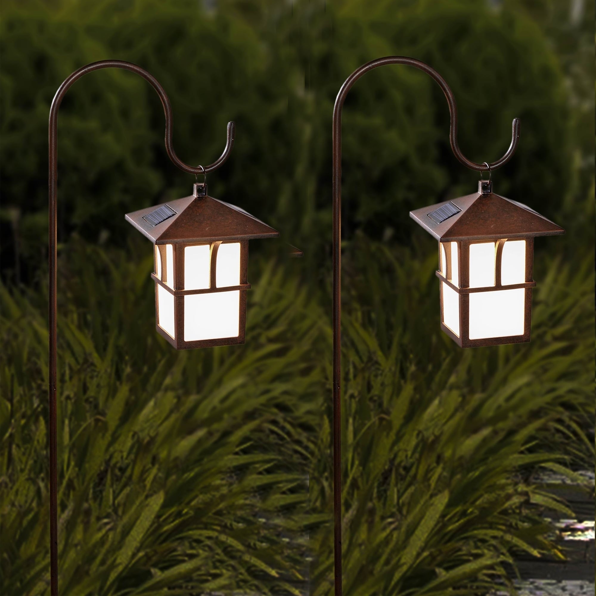 Set Of 2 Paa Hanging Solar Lanterns With Shepherd S Hooks Set Of 2 Paa Hanging Solar Lanterns With Shepherd S Hooks Free Shipping Today 15390631