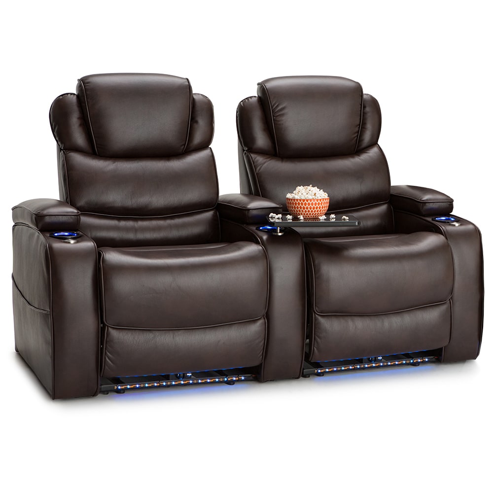 Barcalounger Columbia Leather Gel Home Theater Seating Barcalounger Columbia Leather Gel Home Theater Seating Recline Row Of 2 Brown