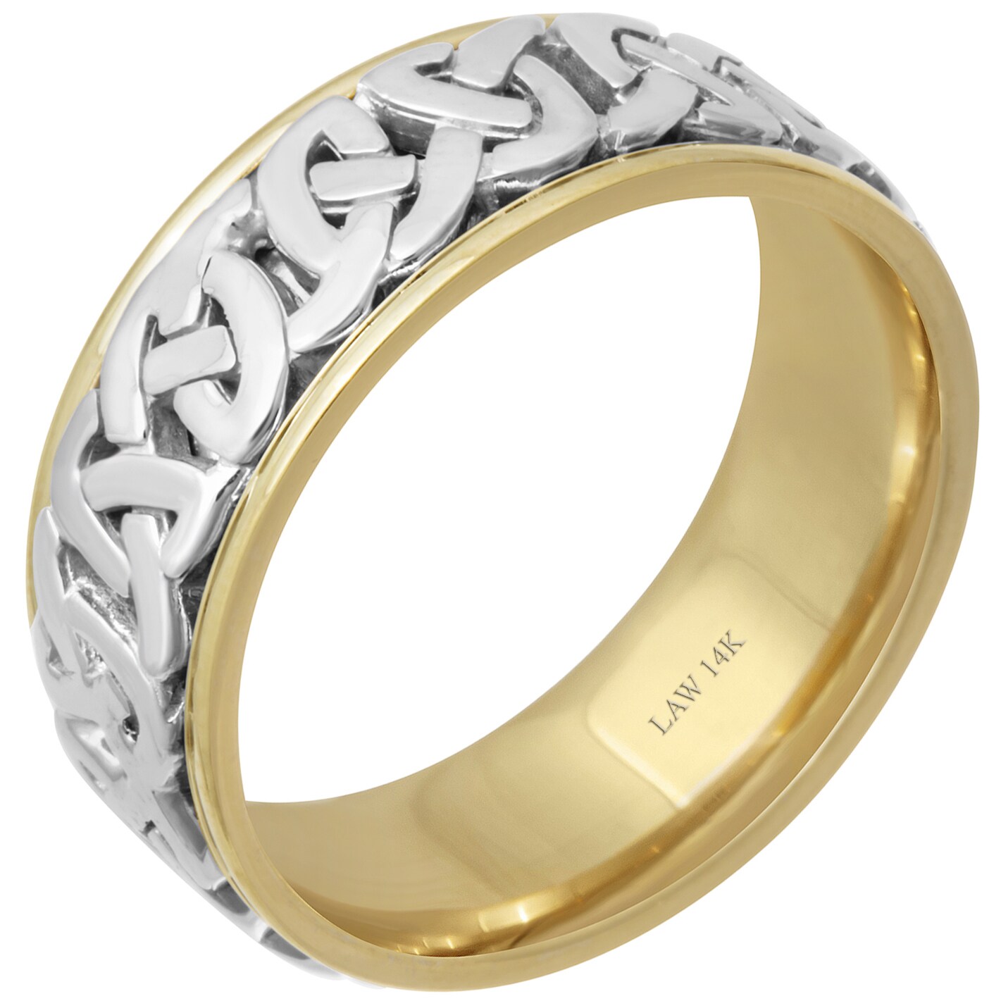 14k Two Tone Gold Celtic Love Knot Comfort Fit Men S Wedding 14k Two Tone Gold Celtic Love Knot Comfort Fit Men S Wedding Bands On Free Shipping Today 15616721